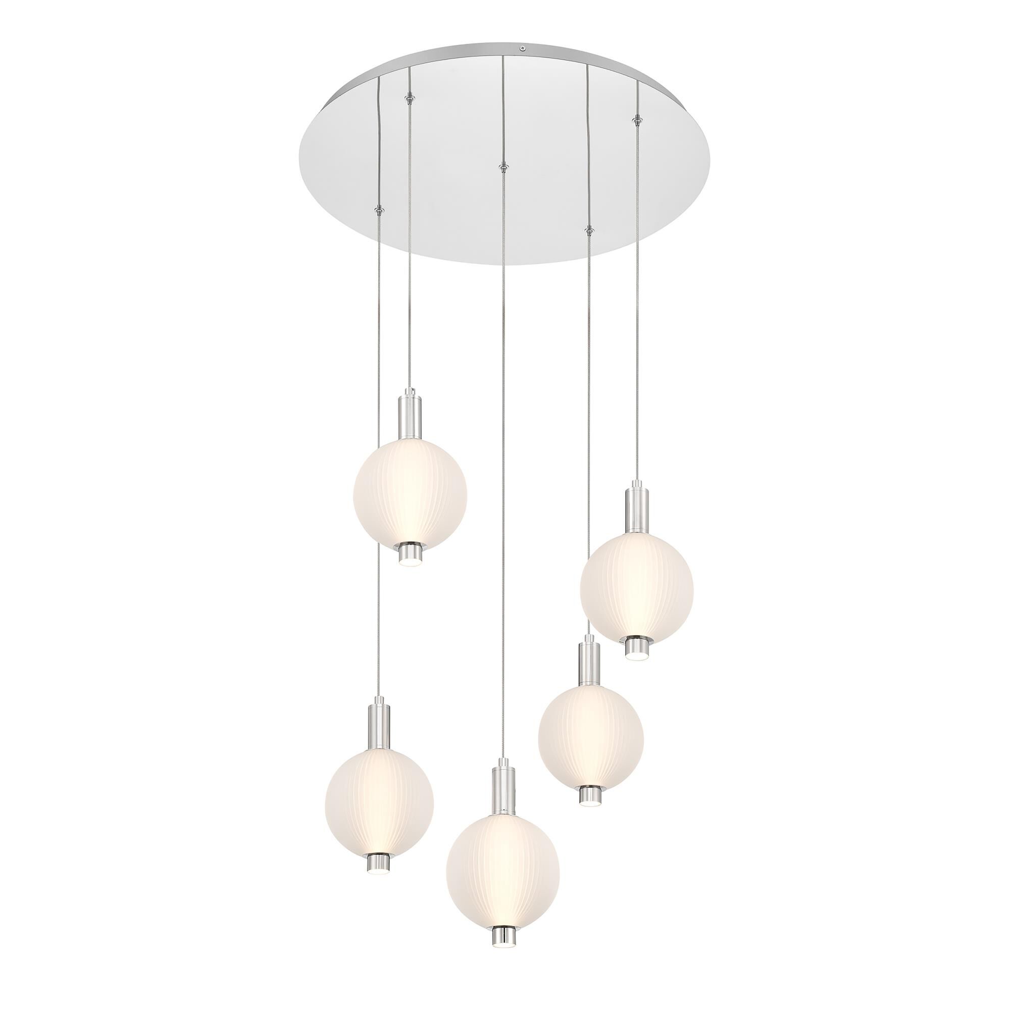 Shown in Nickel finish and Opal Ribbed  glass