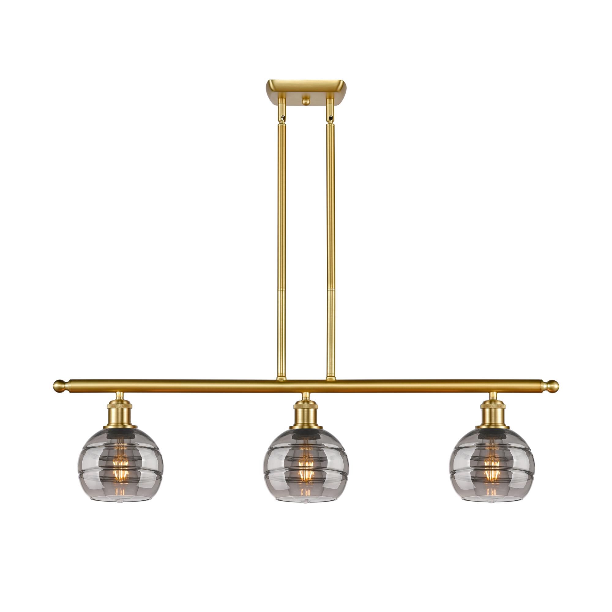 Shown in Satin Gold finish and Light Smoke glass