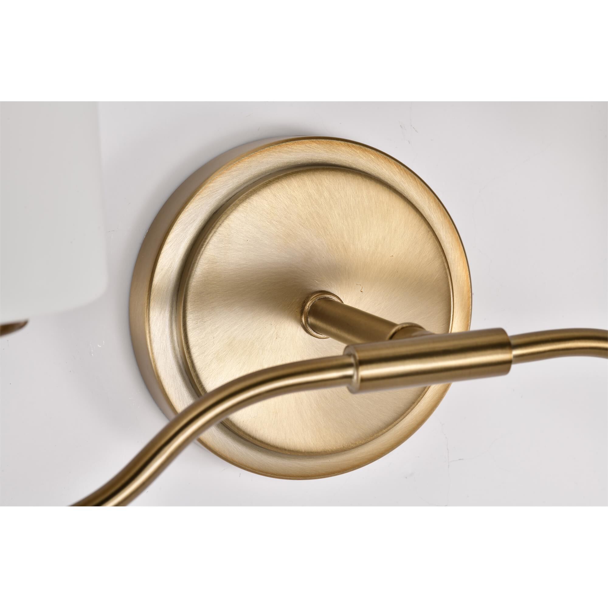 Shown in Burnished Brass finish and White Opal glass