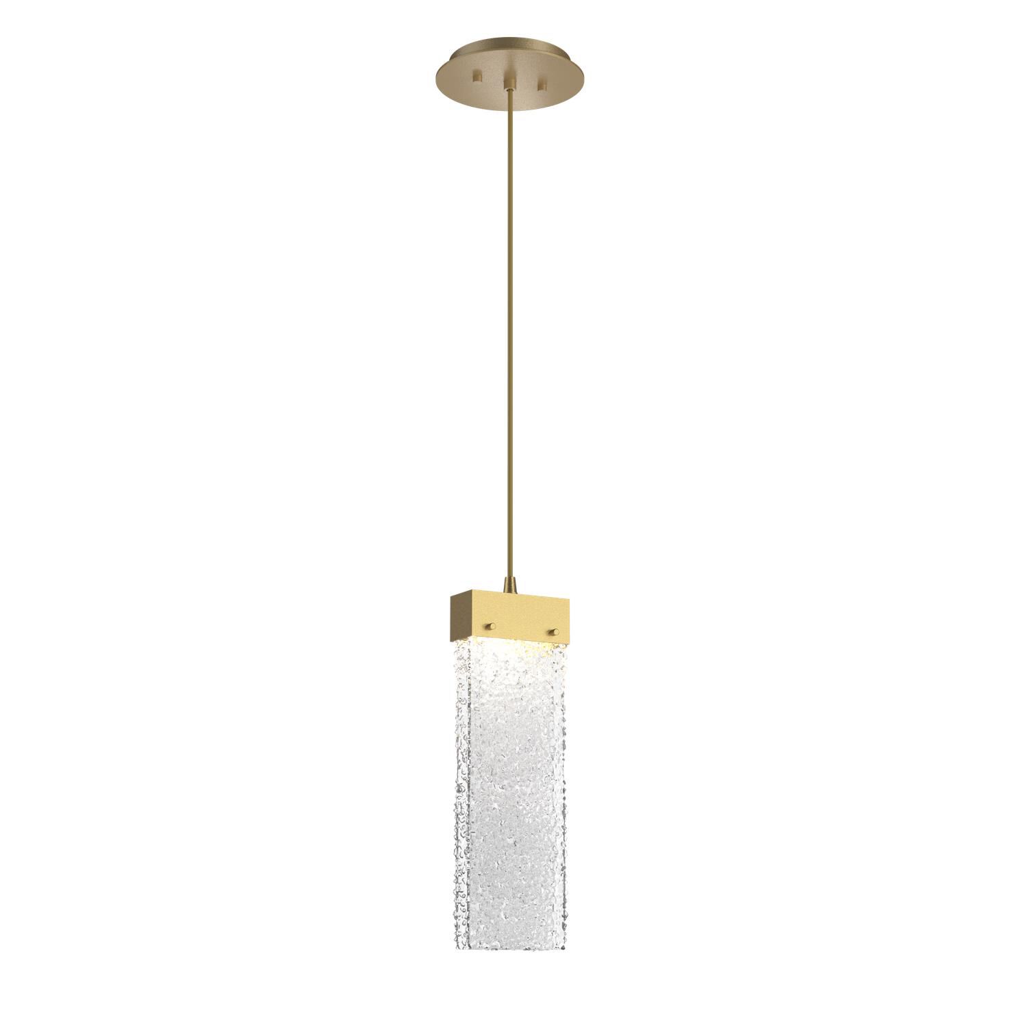 Shown in Gilded Brass finish and Clear Rimelight glass