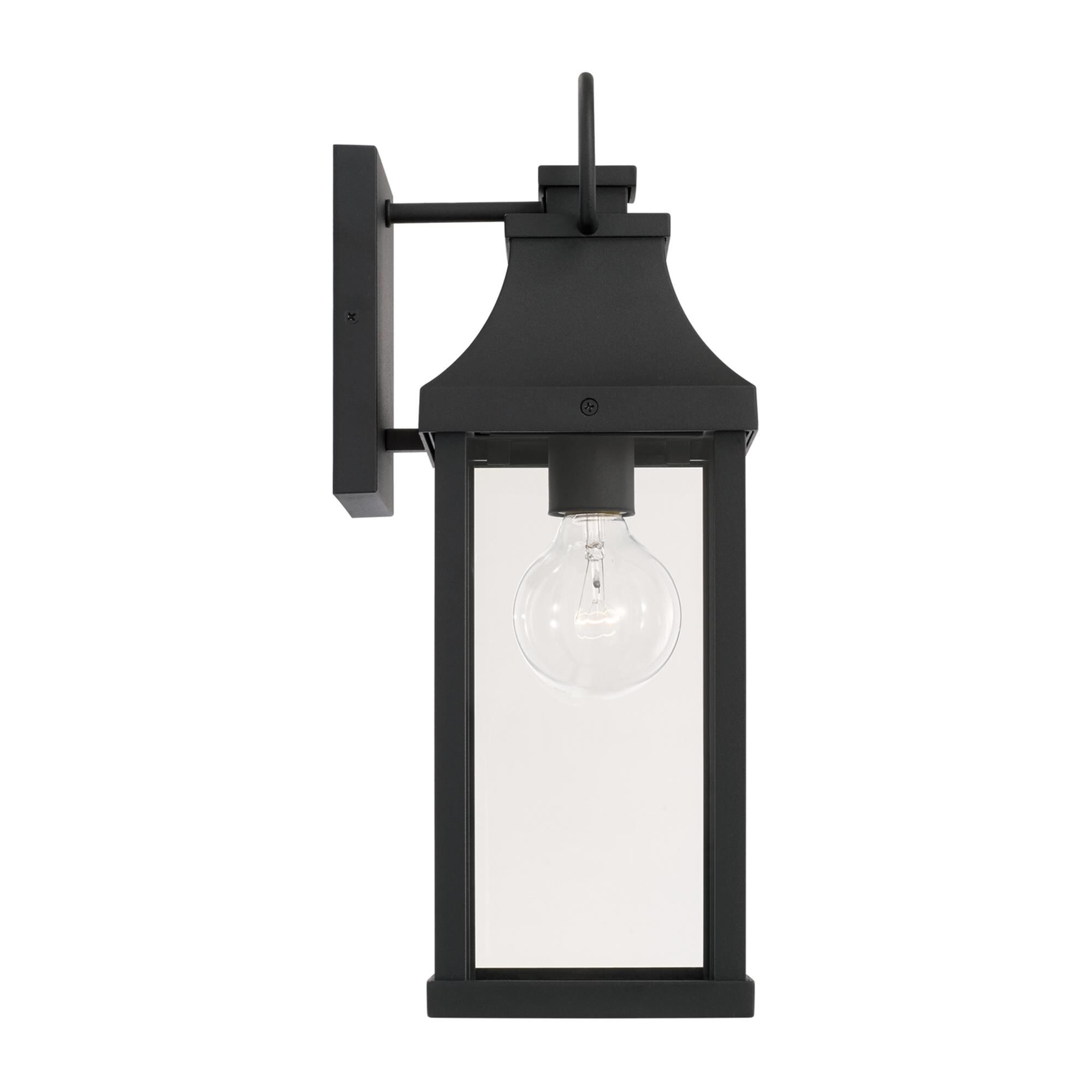 Shown in Black finish and Clear glass