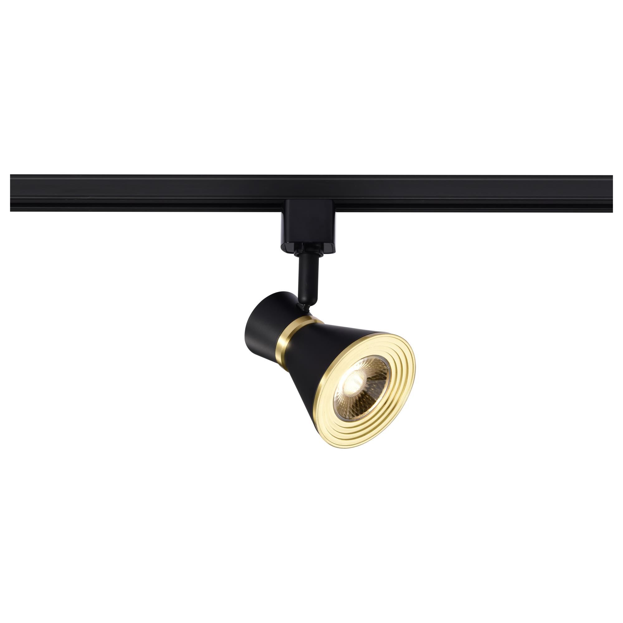 Shown in Matte Black and Brushed Brass finish
