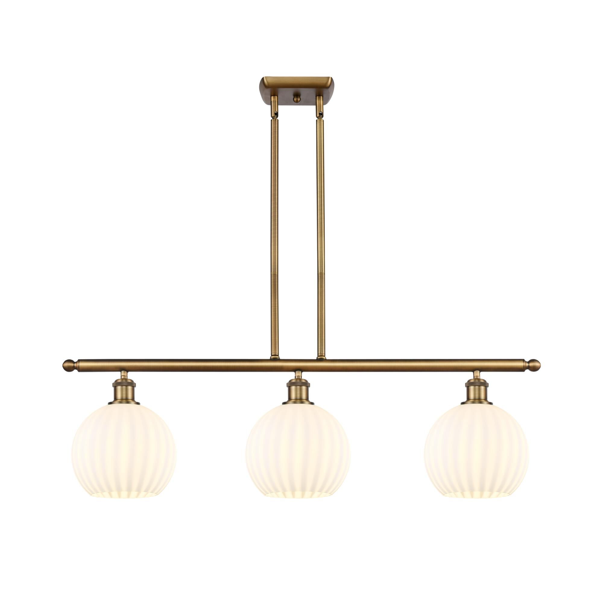Shown in Brushed Brass finish and White Venetian glass