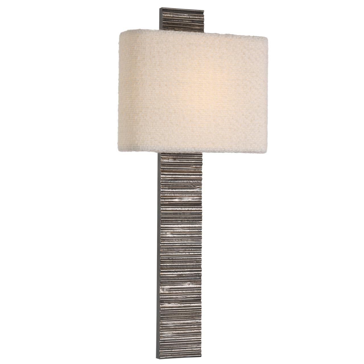 Shown in Ridged Graphite finish and Boucle Rectangle shade