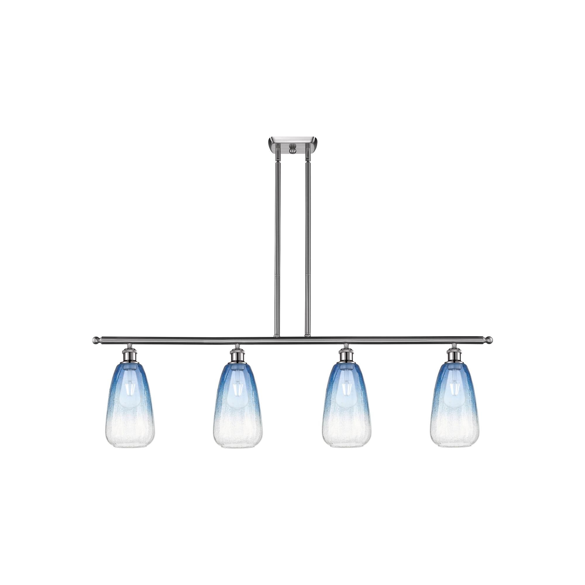 Shown in Brushed Satin Nickel finish and Sapphire Blue glass