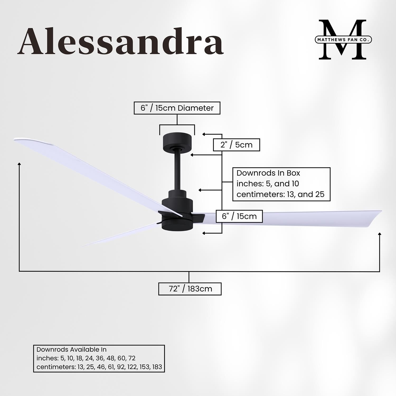 Alessandra 72 Inch Ceiling Fan by Matthews Fan Company