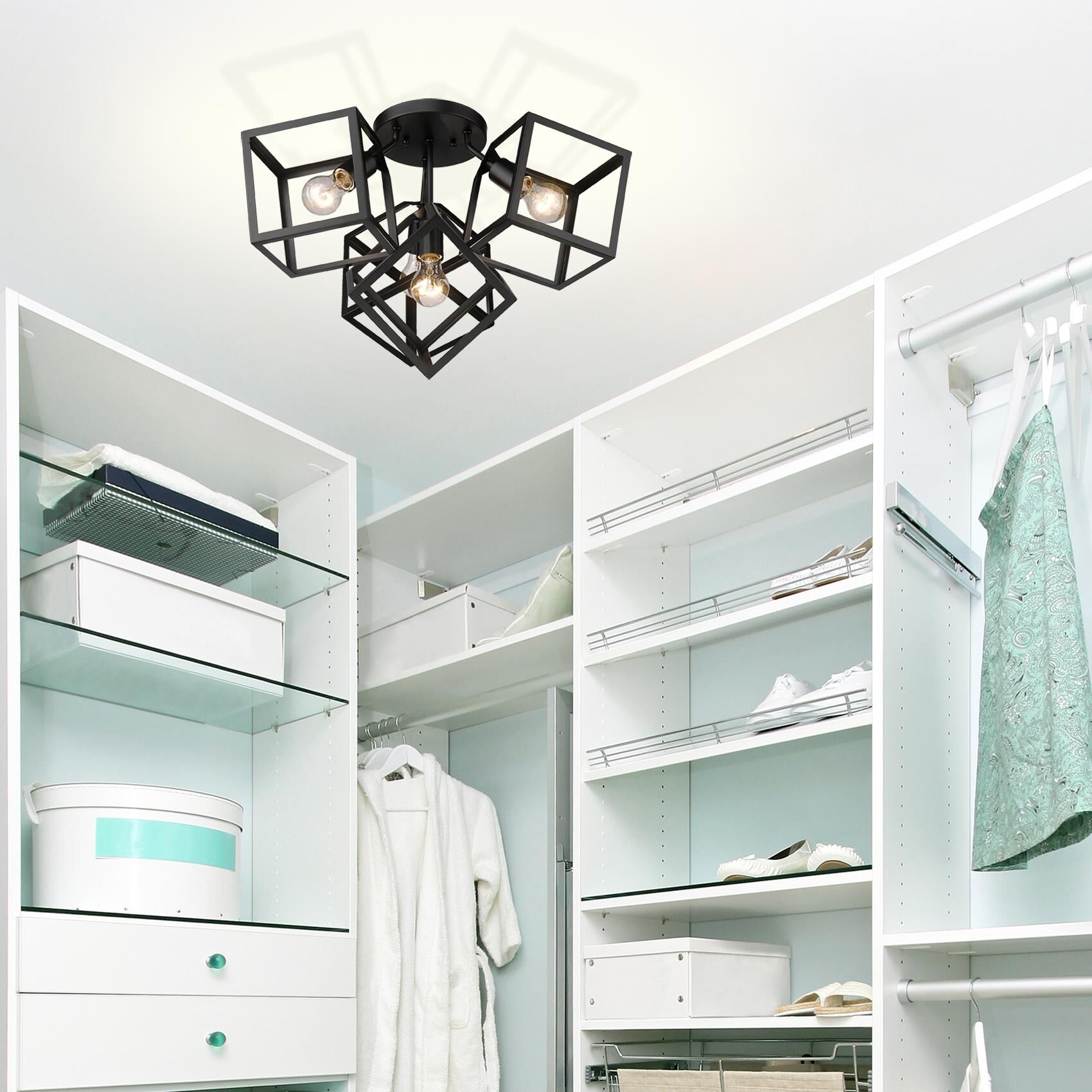 Cassio 24 Inch 4 Light Semi Flush Mount by Golden Lighting