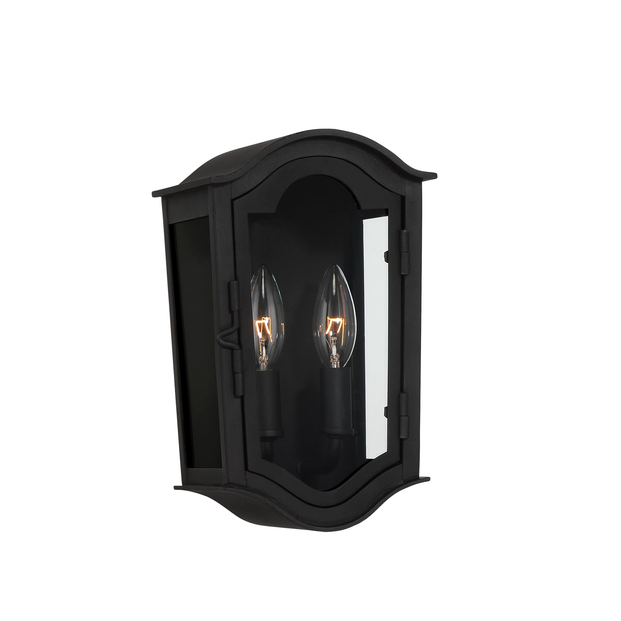 Shown in Sand Coal finish and Clear glass and Glass shade