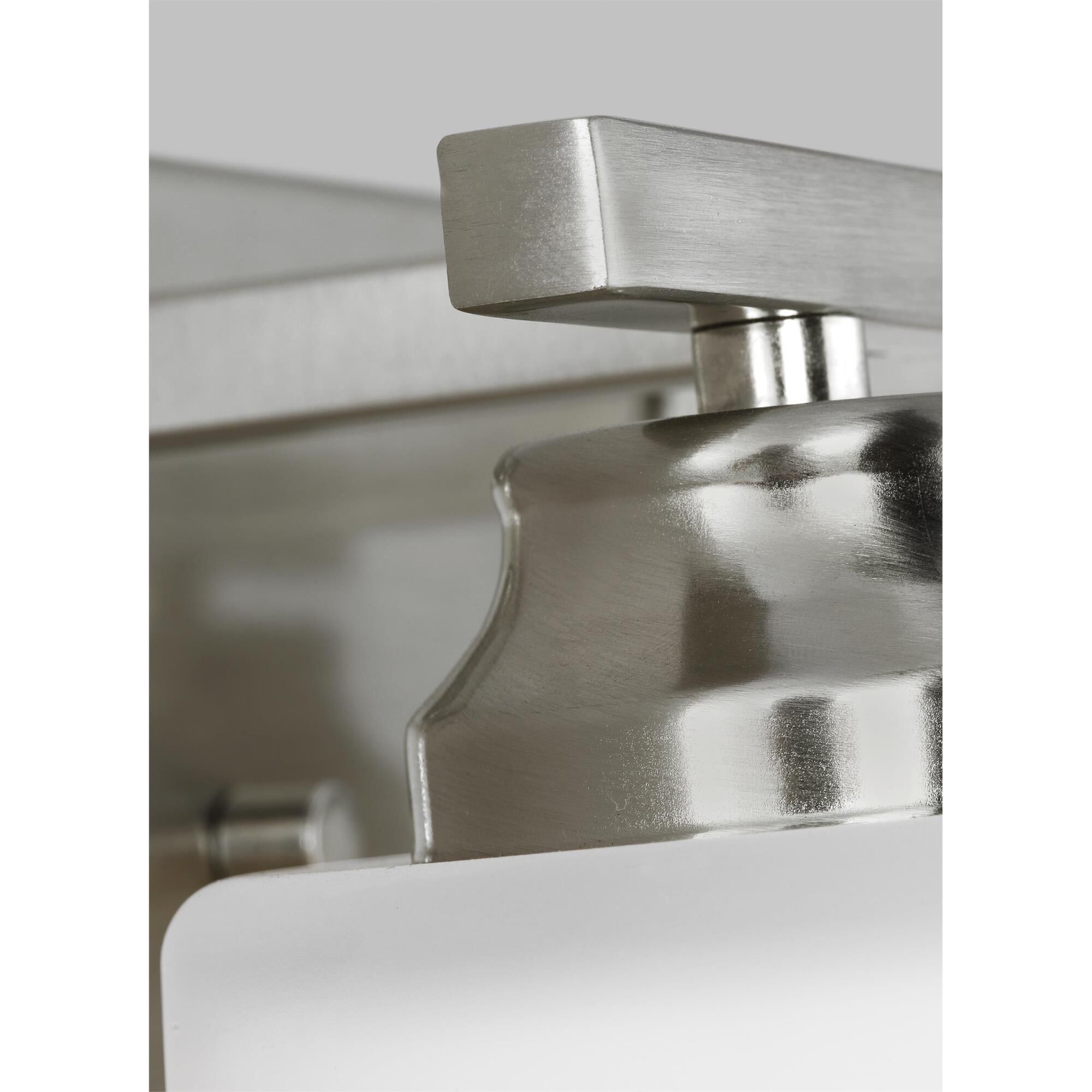 Shown in Brushed Nickel finish and Etched / White Inside Glass shade