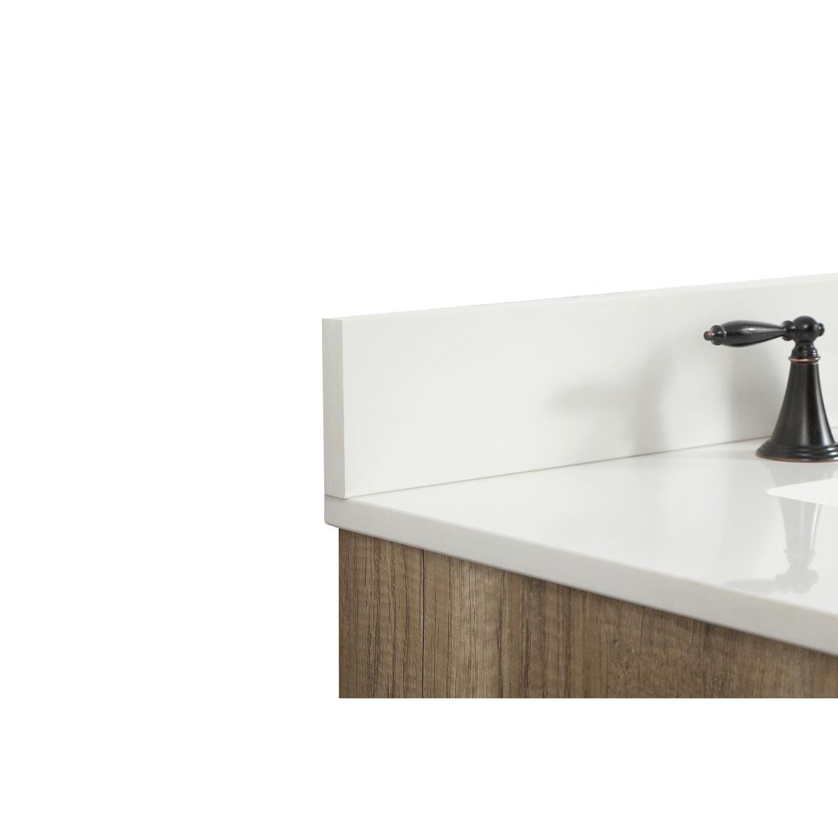 Shown in Natural Oak finish and With Backsplash accent