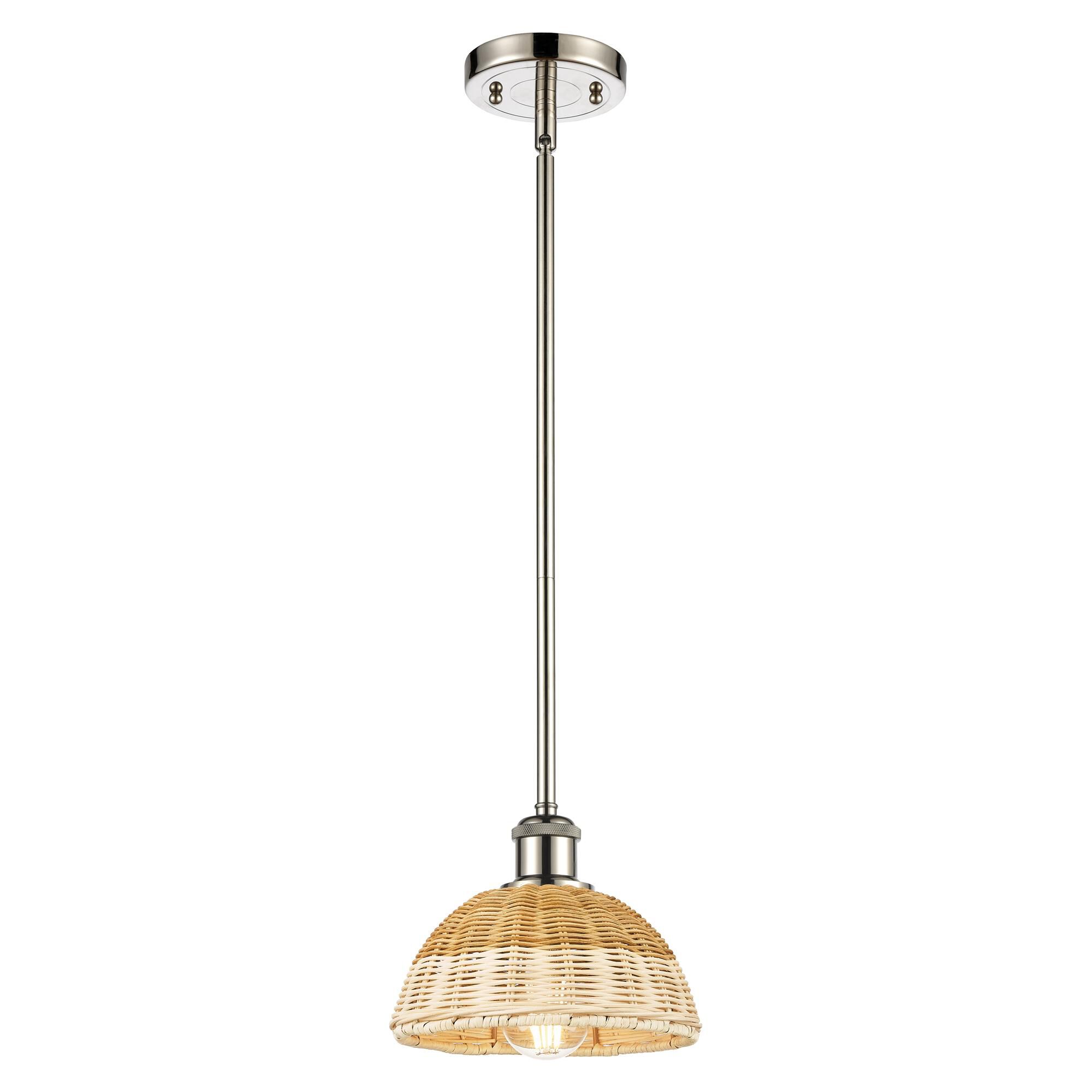 Shown in Polished Nickel finish and Natural shade