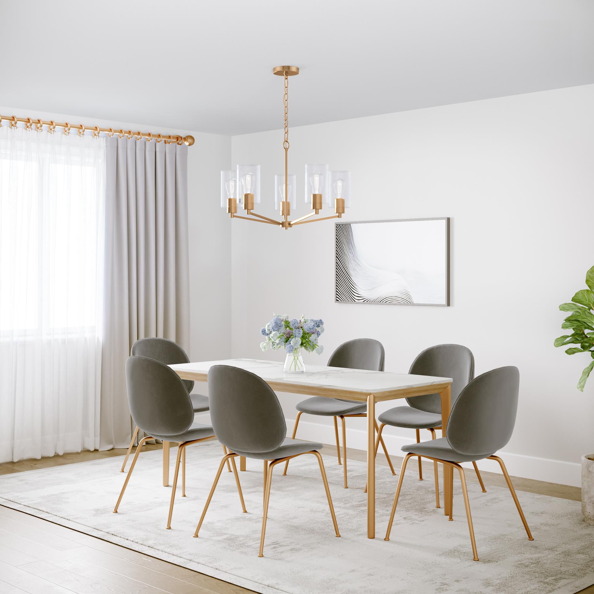 Shown in Modern Gold finish and Clear Beveled glass