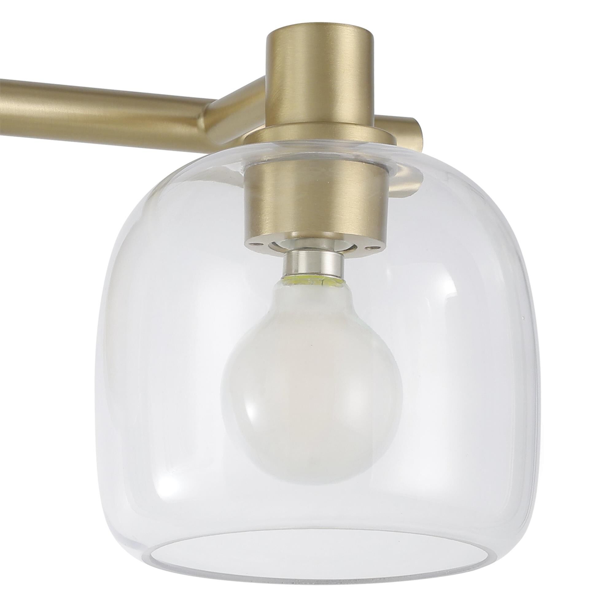 Shown in Champagne Gold finish and Clear glass
