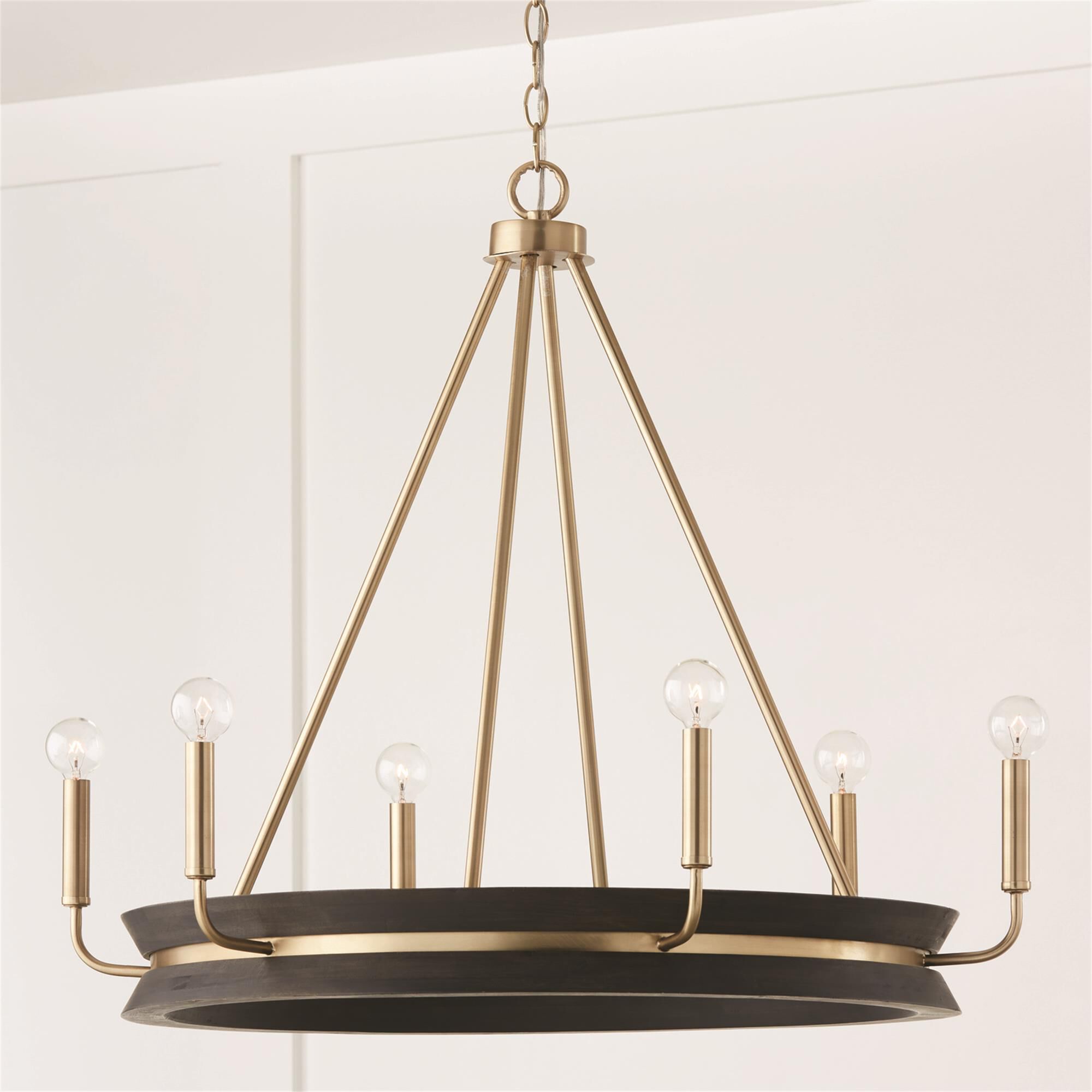 Shown in Black Stain and Matte Brass finish
