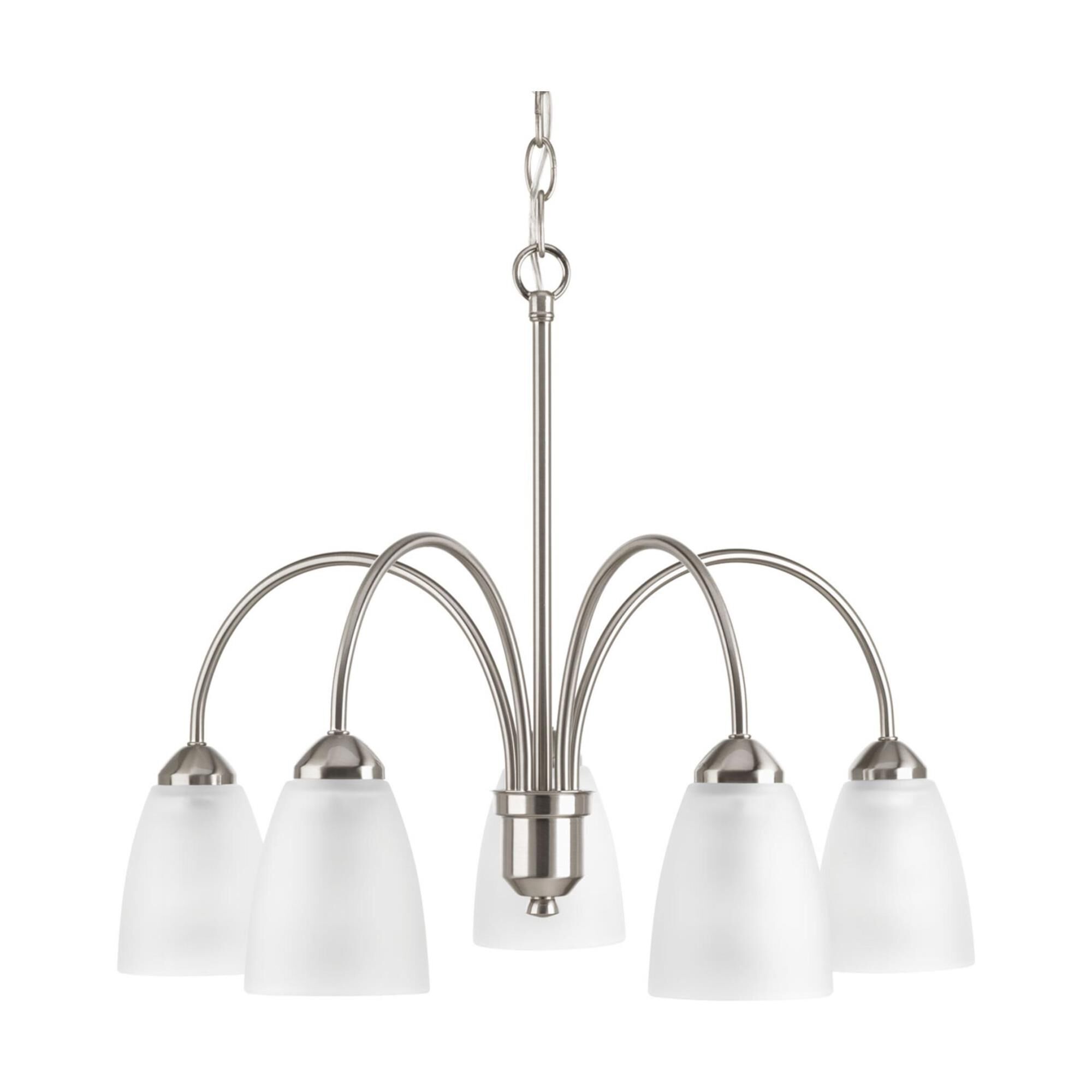 Shown in Brushed Nickel finish and Etched glass