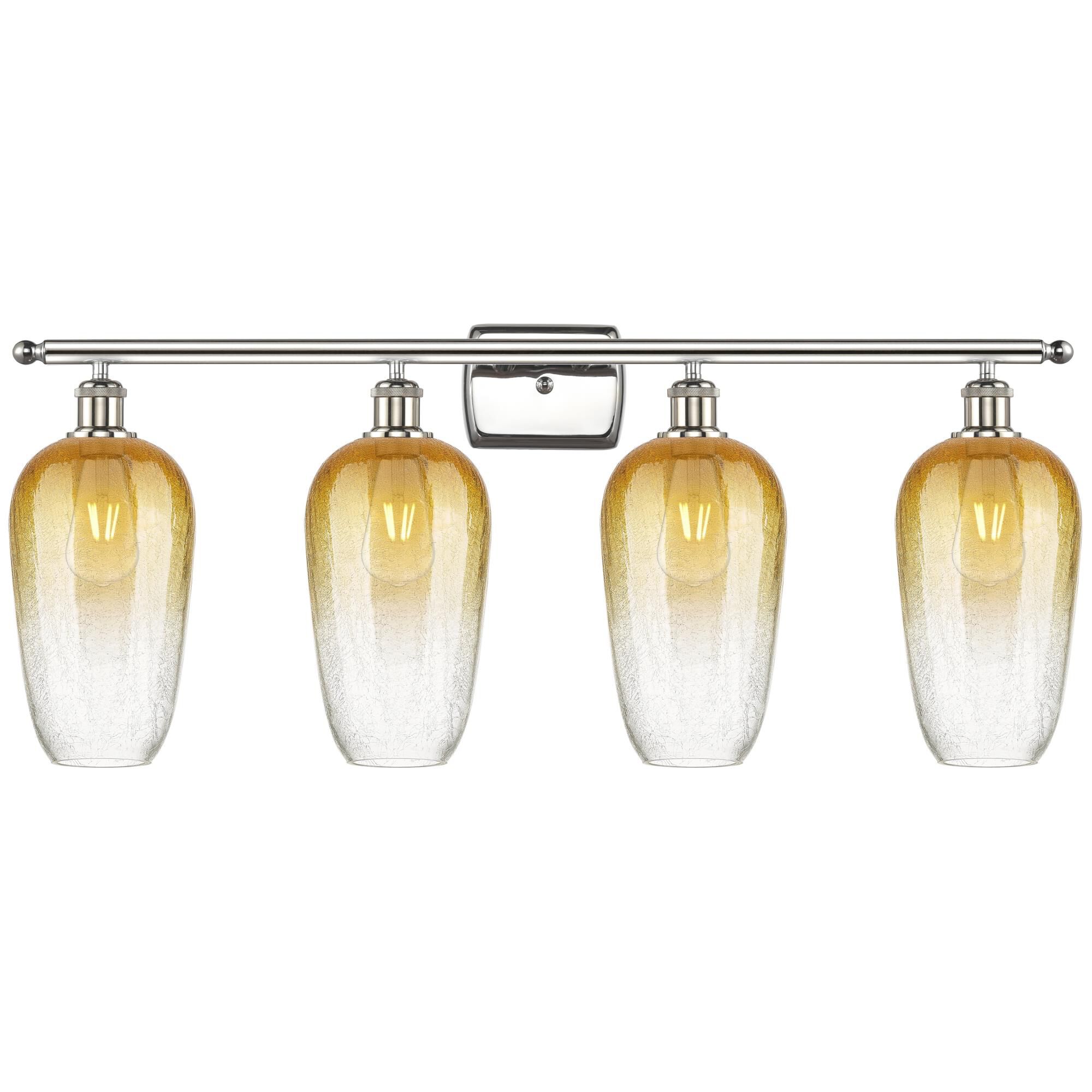 Shown in Polished Nickel finish and Amber glass