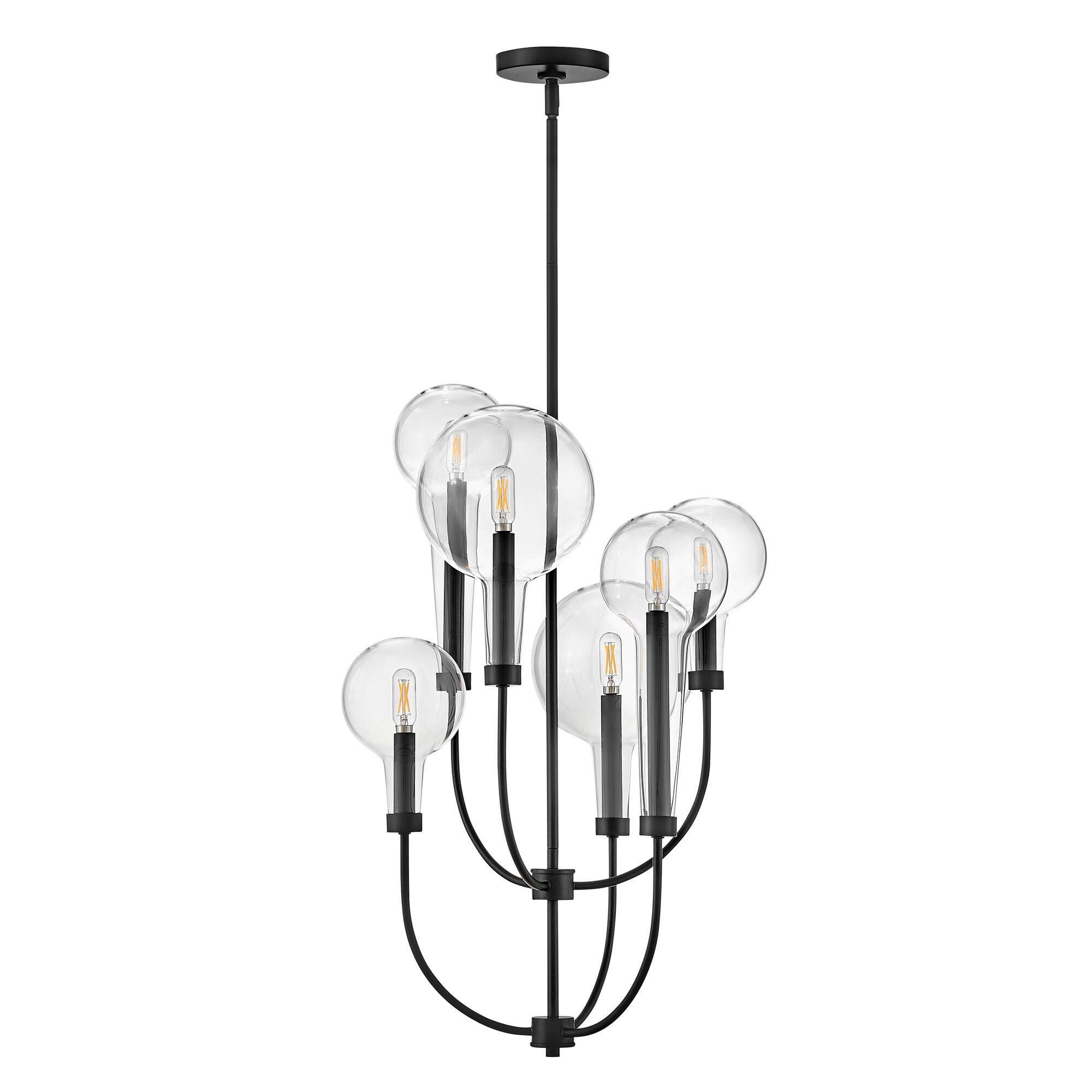 Shown in Black finish and Clear glass