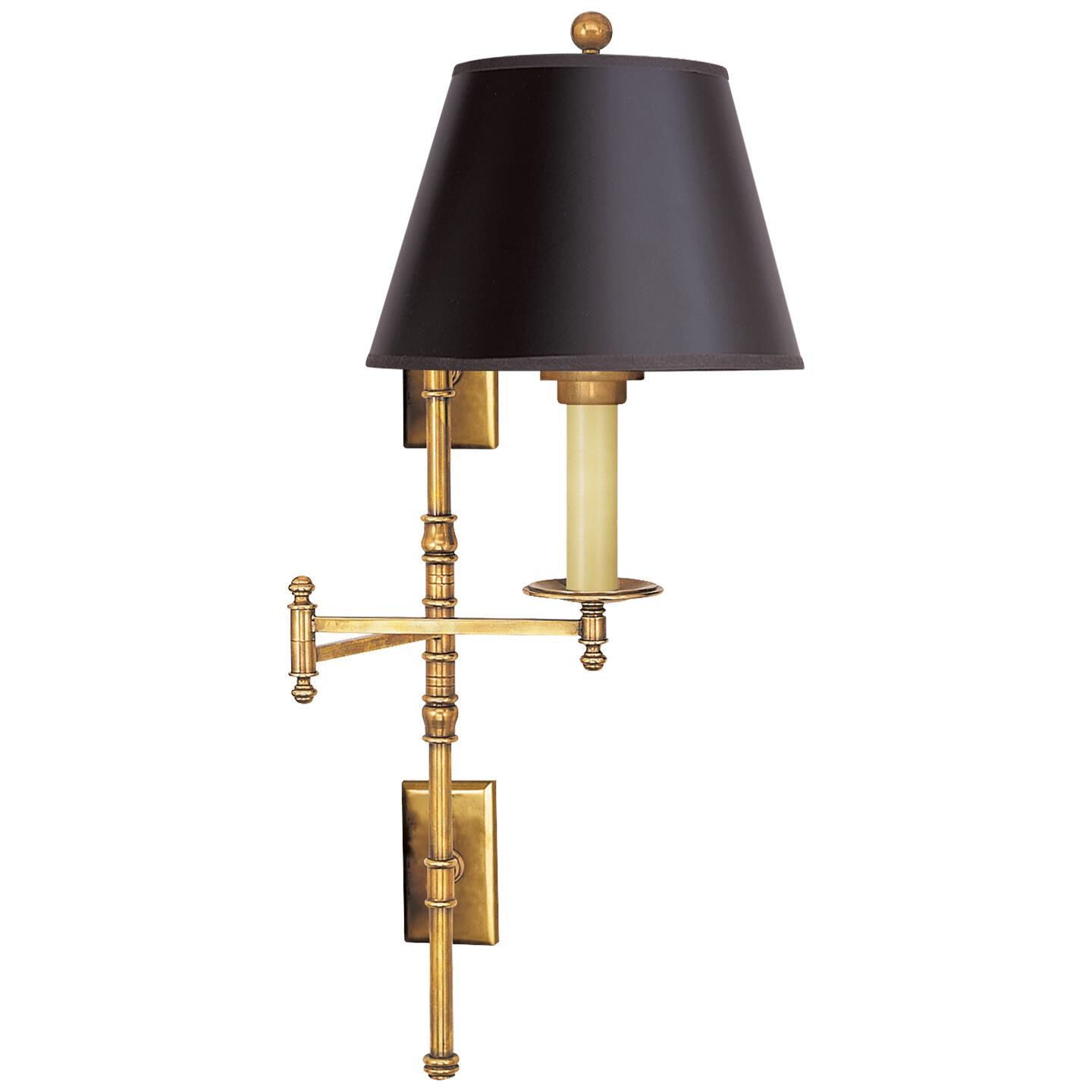 Shown in Antique-Burnished Brass finish and Black shade