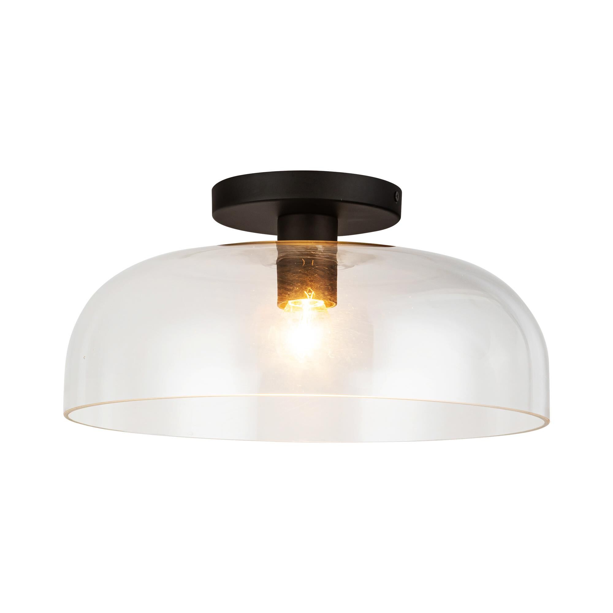 Shown in Black/Light Guide|brushed Gold/Light Guide finish and Clear glass and Clear Glass shade