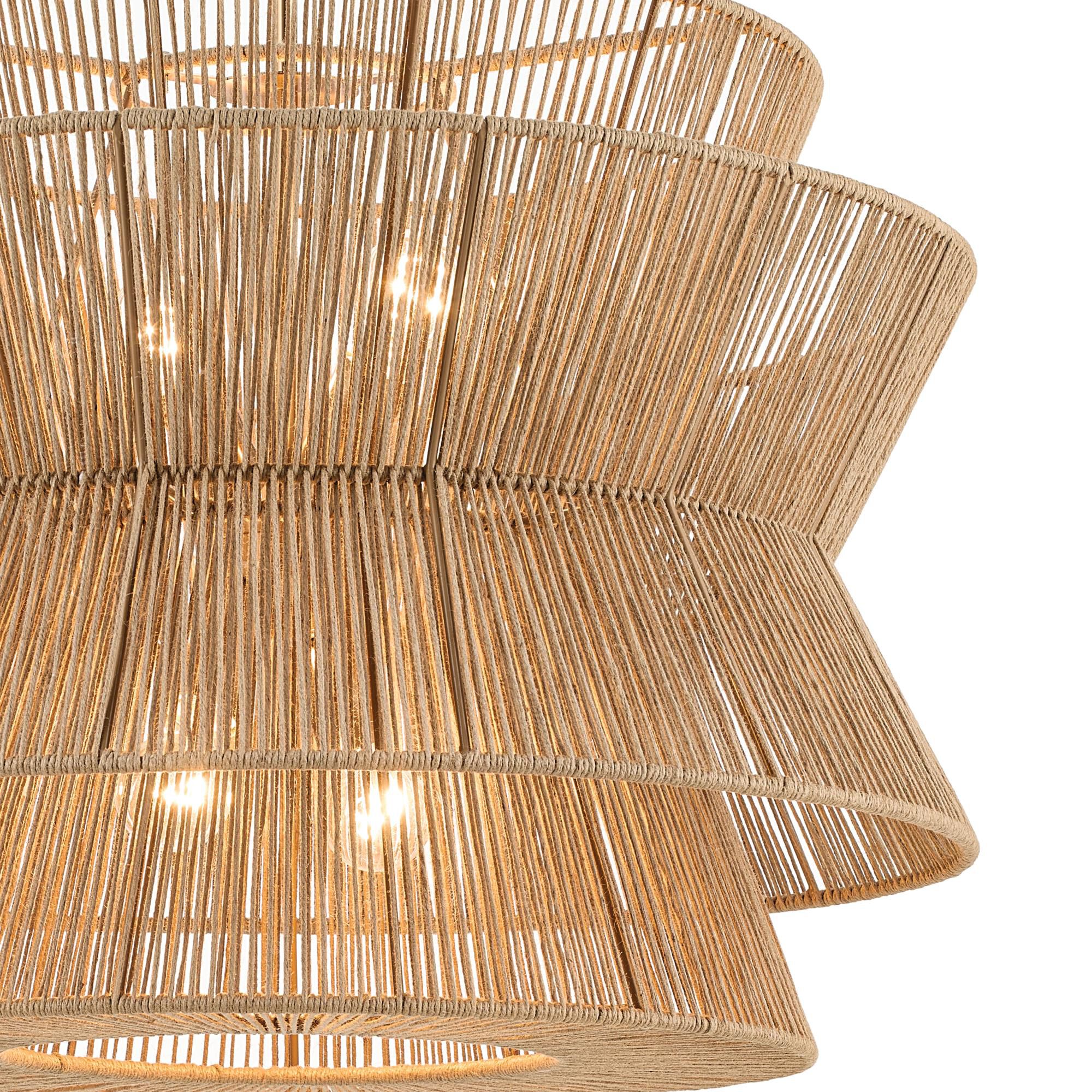 Shown in Champagne Bronze finish and Natural Fibers Textured shade