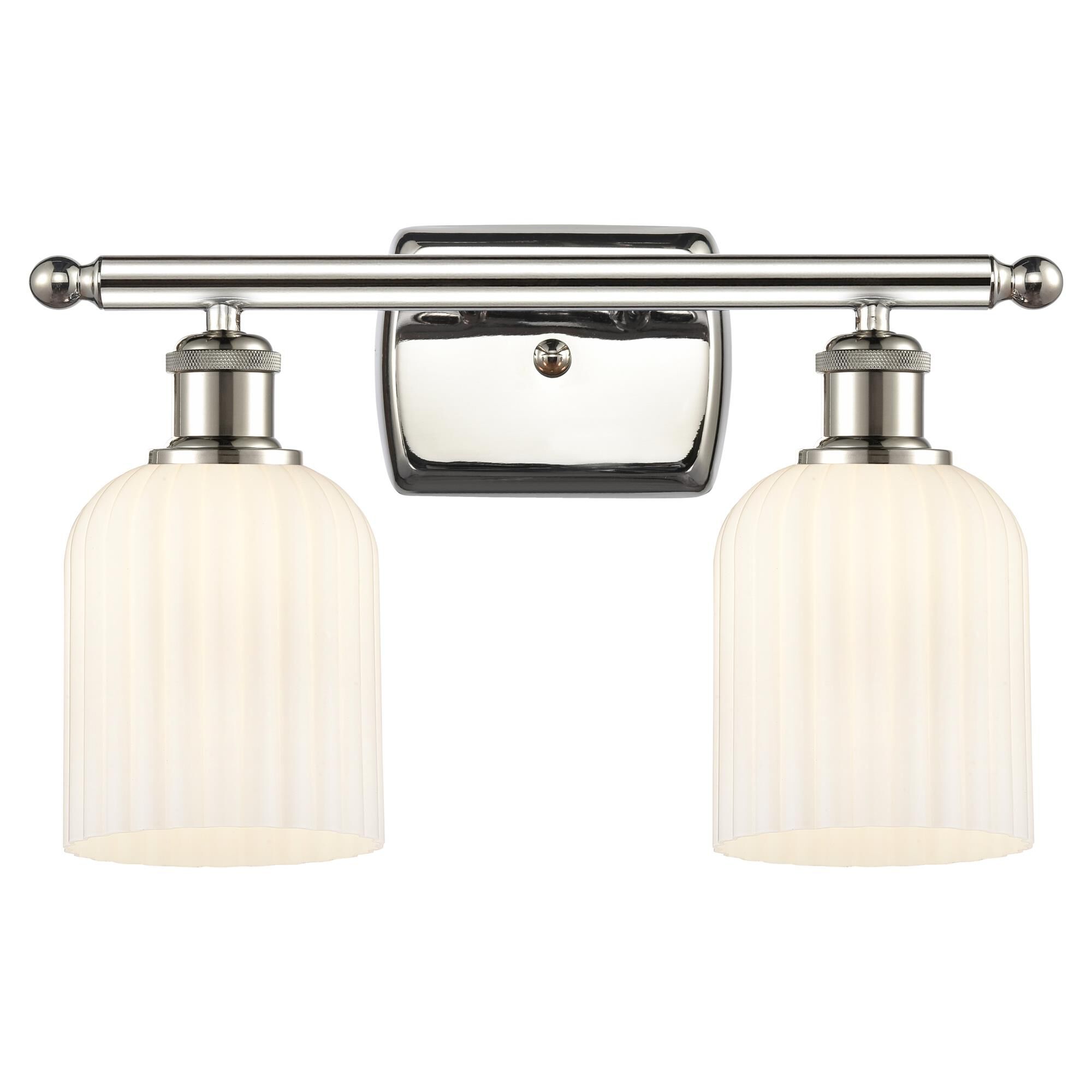 Shown in Polished Nickel finish and Gloss White shade