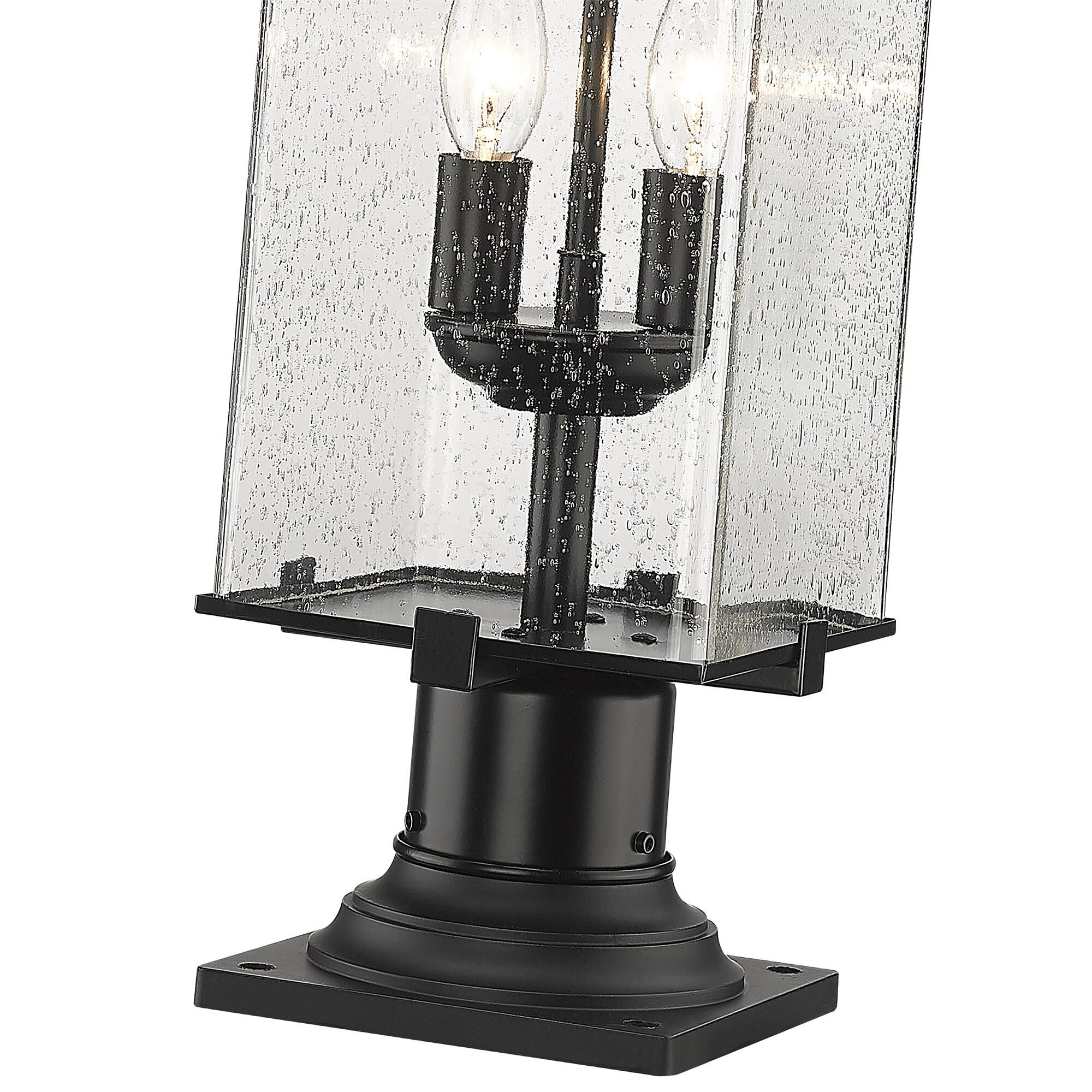 Shown in Black finish and Glass shade