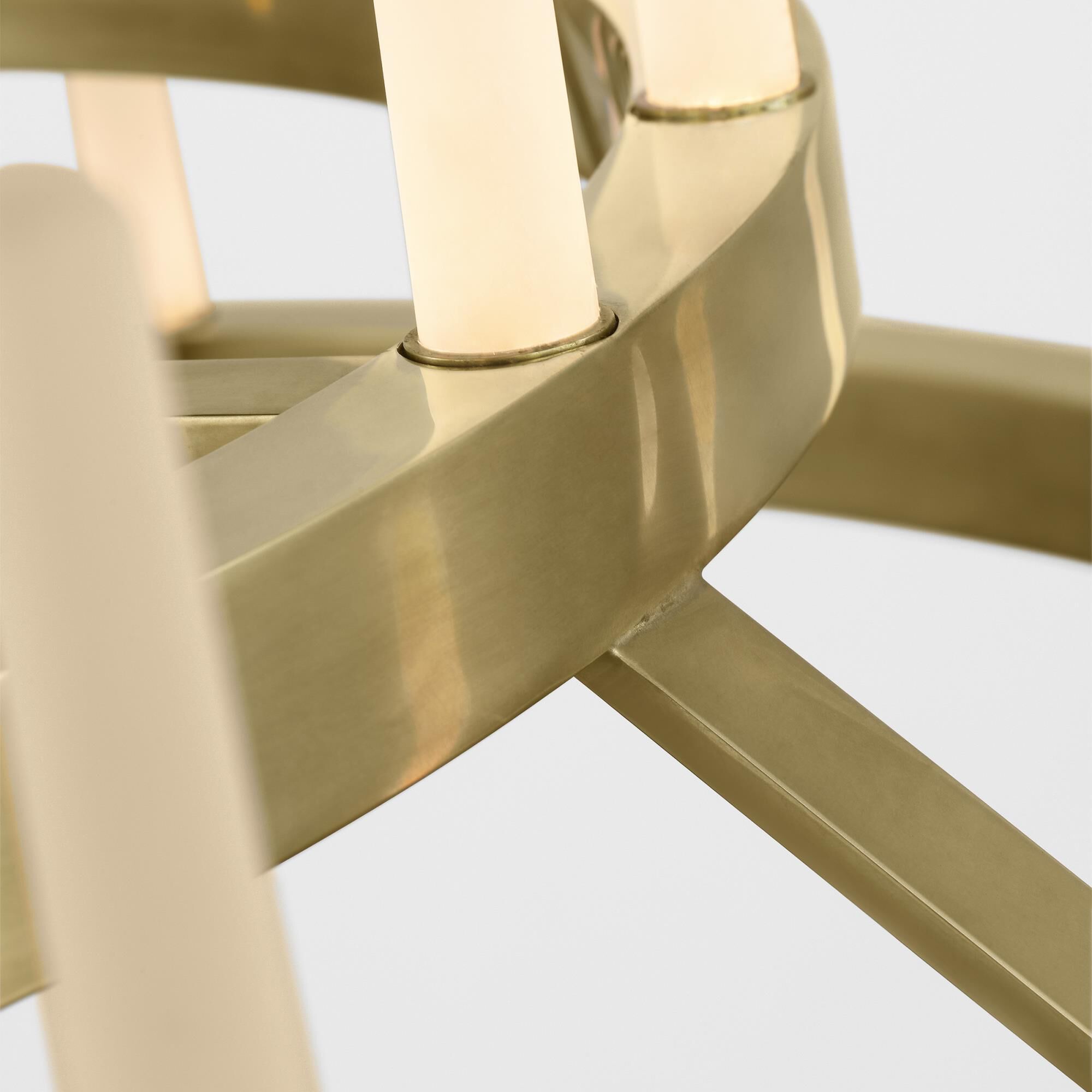 Shown in Hand-Rubbed Antique Brass finish and Etched glass