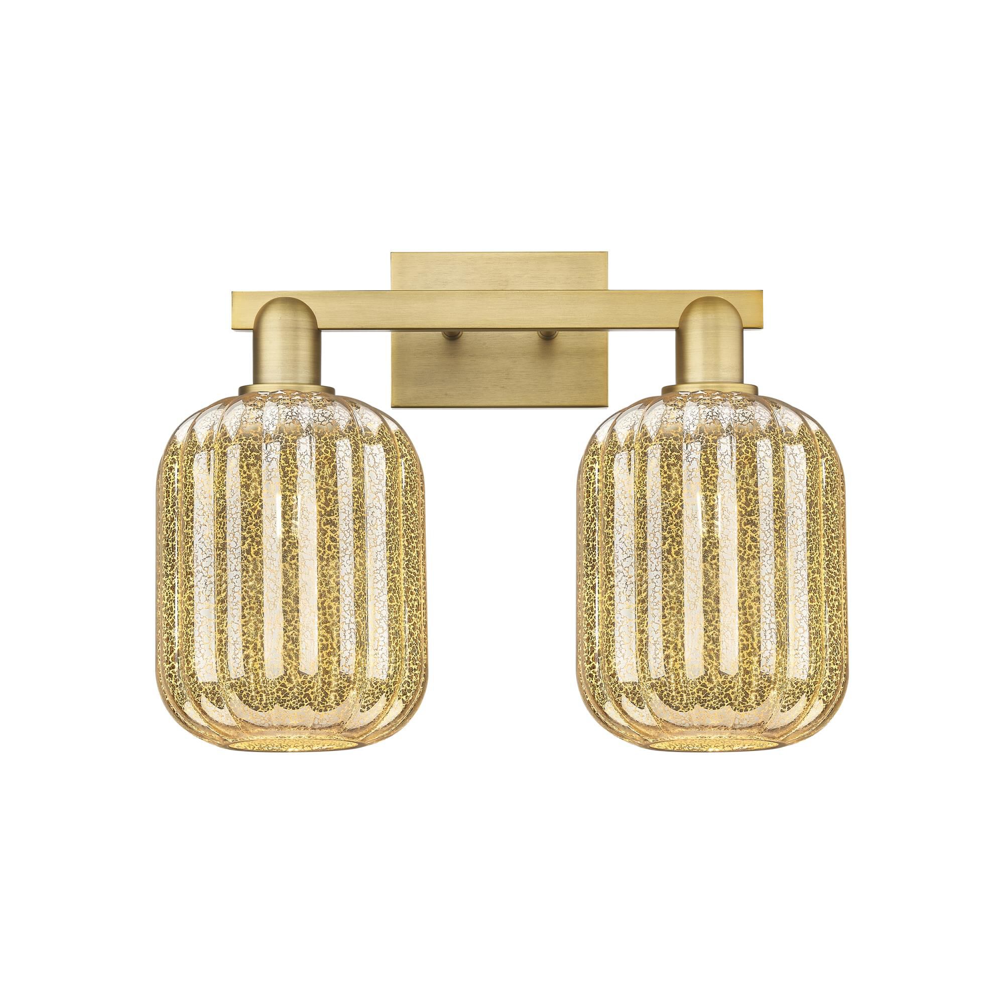 Shown in Brushed Brass finish and Mercury glass