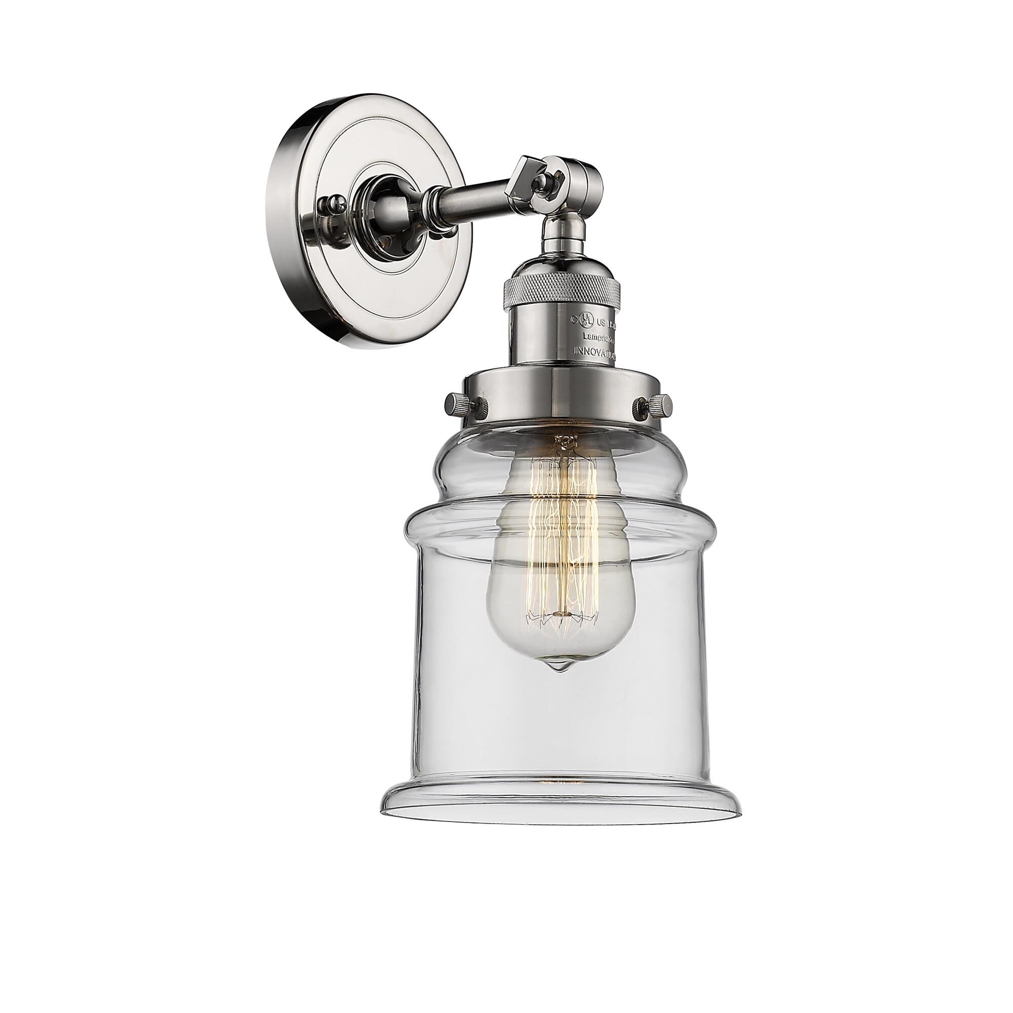 Shown in Polished Nickel finish and Clear glass