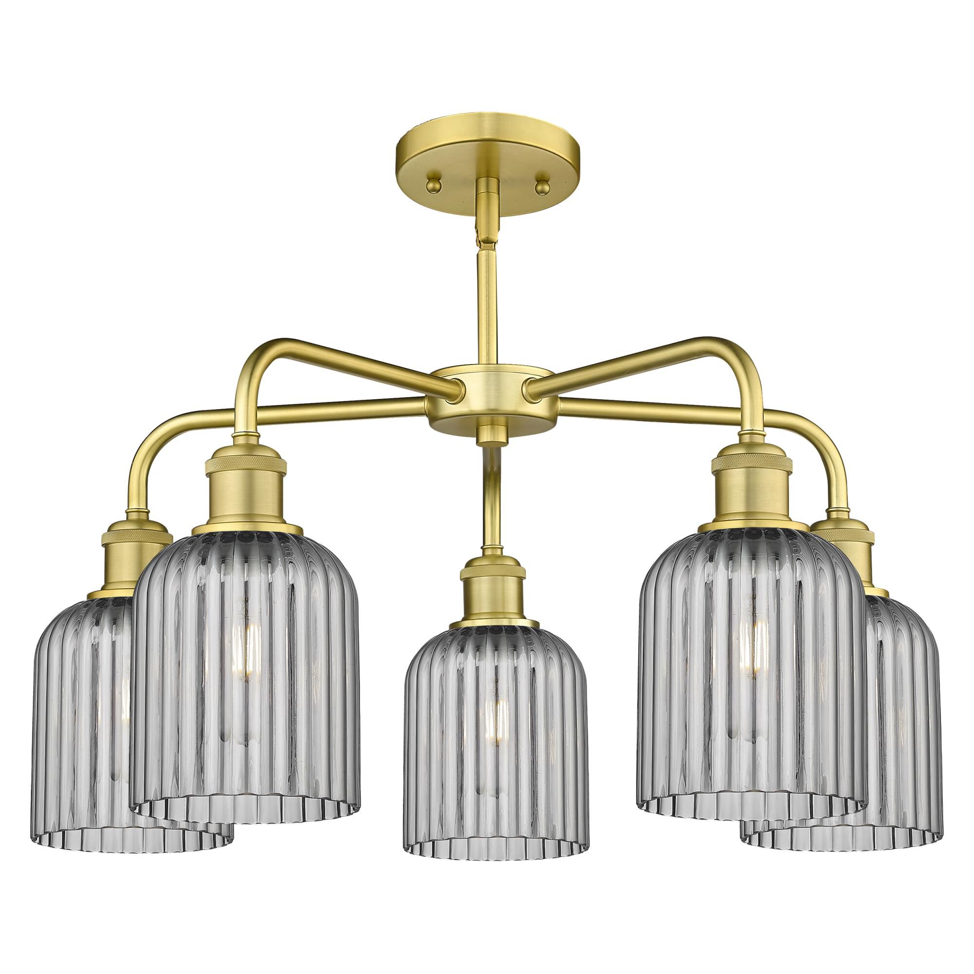 Shown in Satin Gold finish and Light Smoke shade