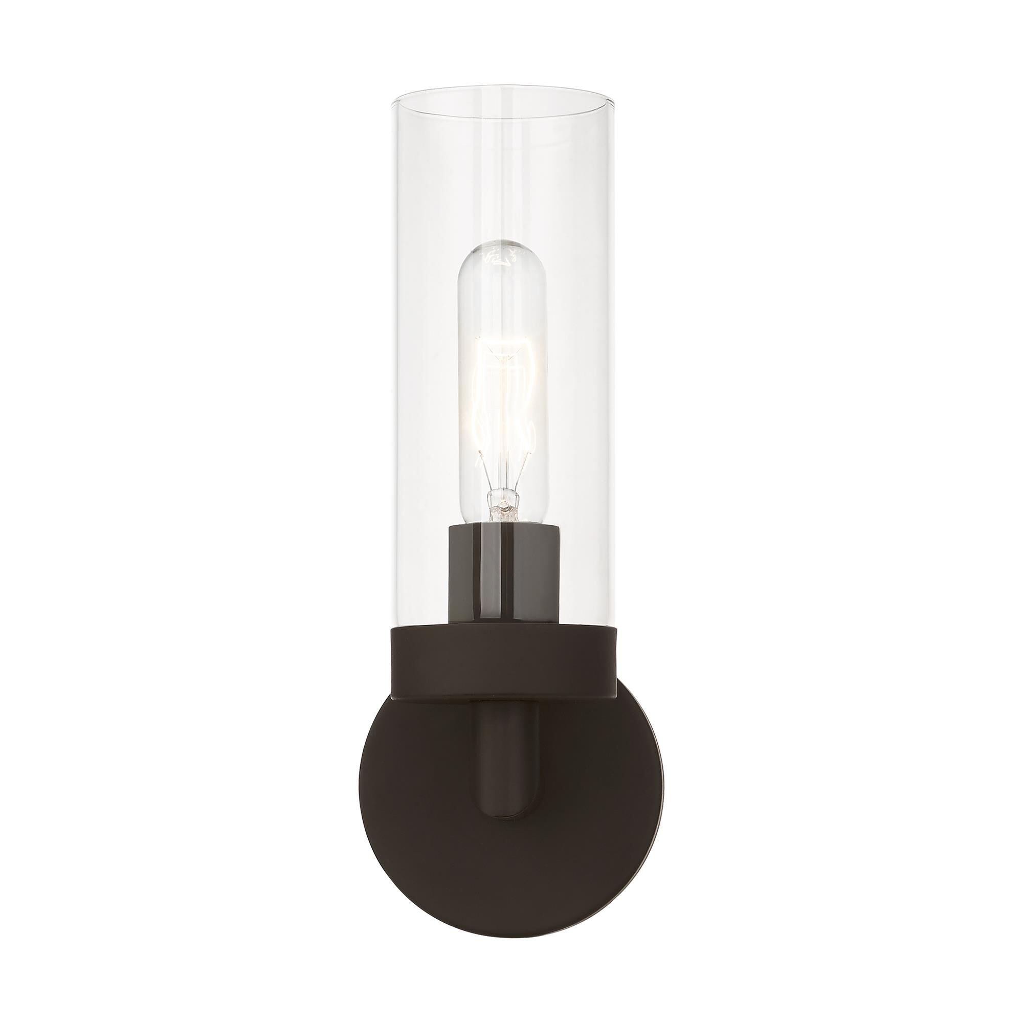 Shown in Bronze finish and Clear glass