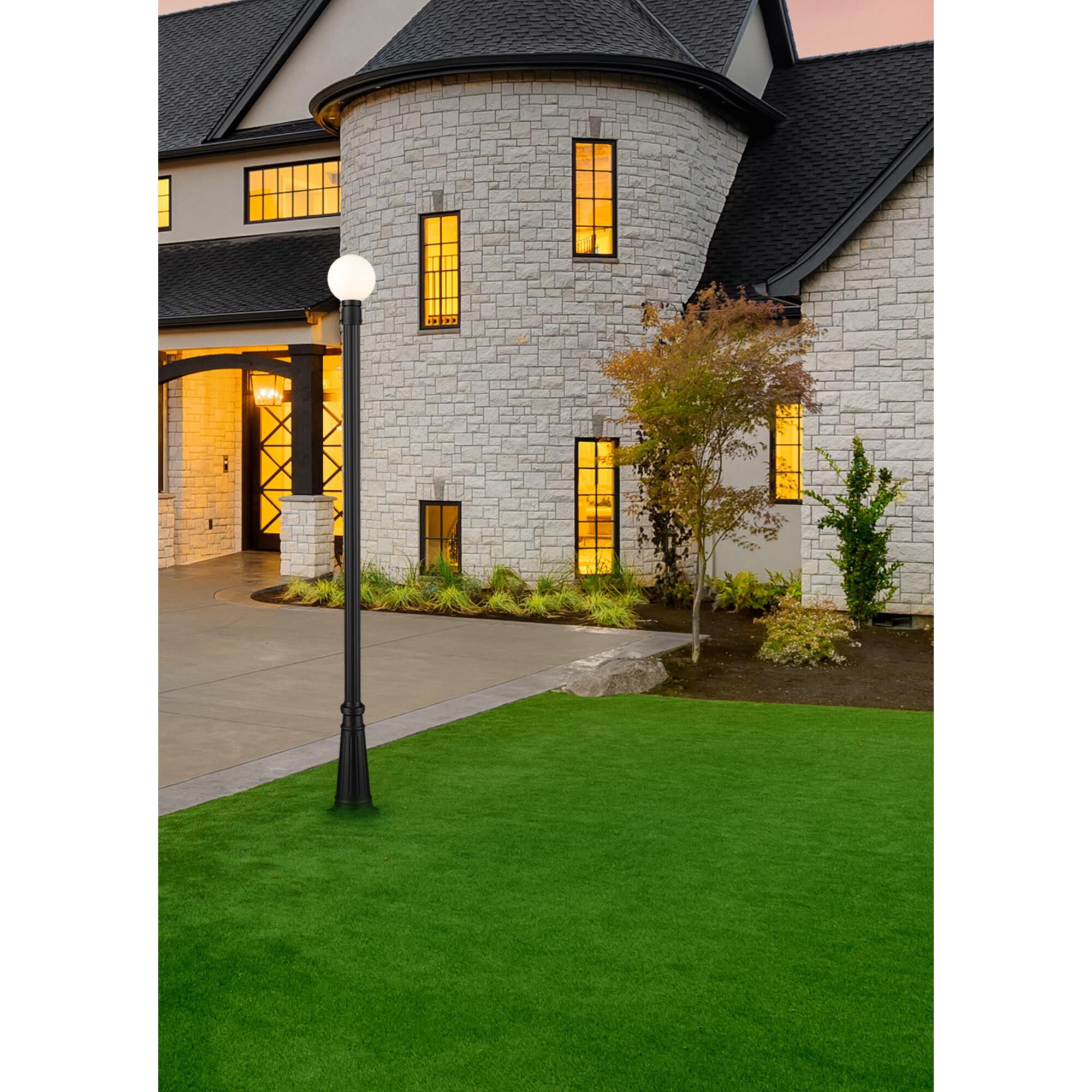 Shown in Black finish and Opal glass