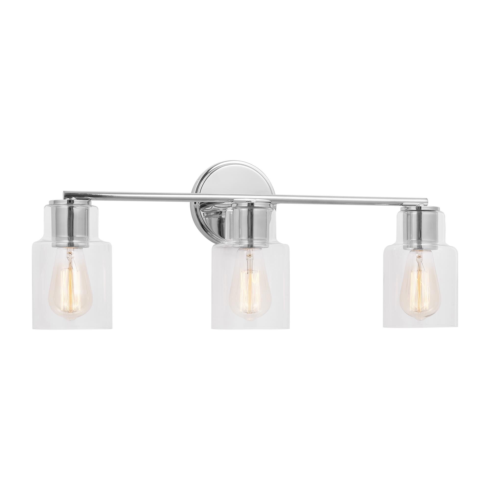 Shown in Chrome finish and Clear Glass s shade