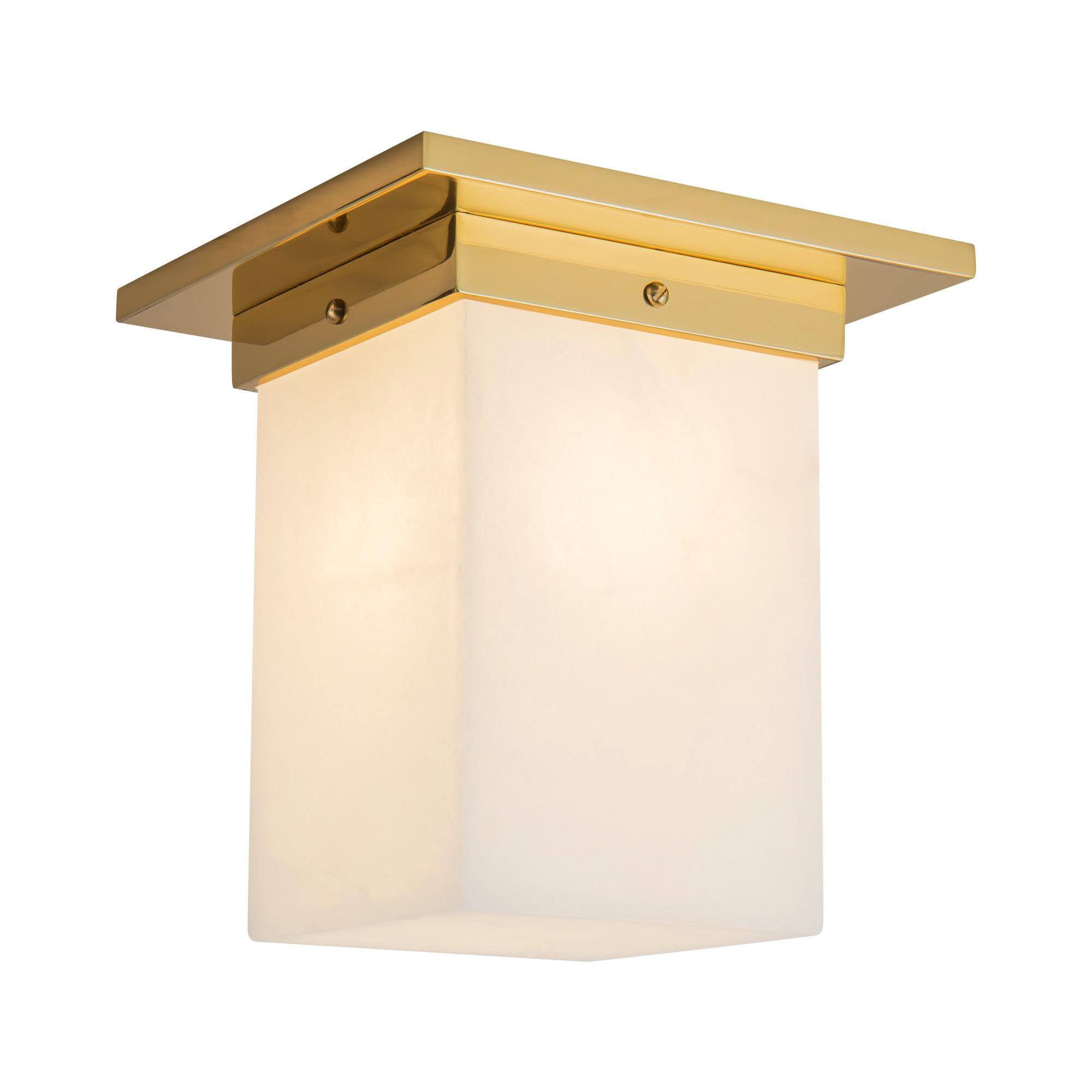 Shown in Patina Brass finish and Alabaster glass