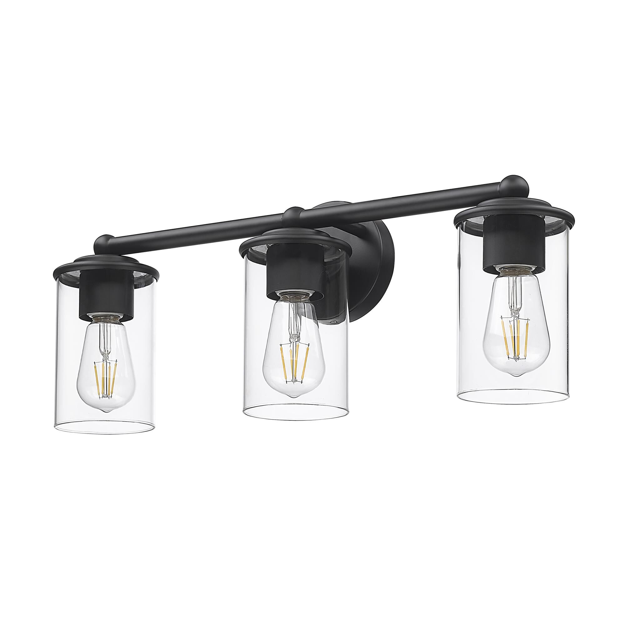 Shown in Matte Black finish and Clear glass
