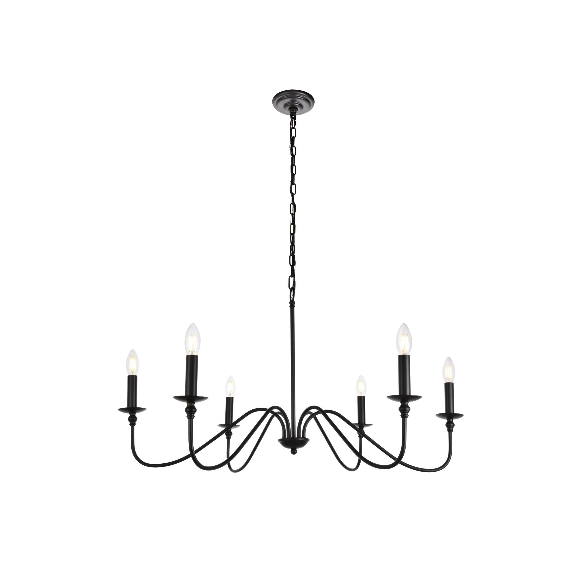 Rohan 36 Inch 6 Light Chandelier by Elegant Lighting