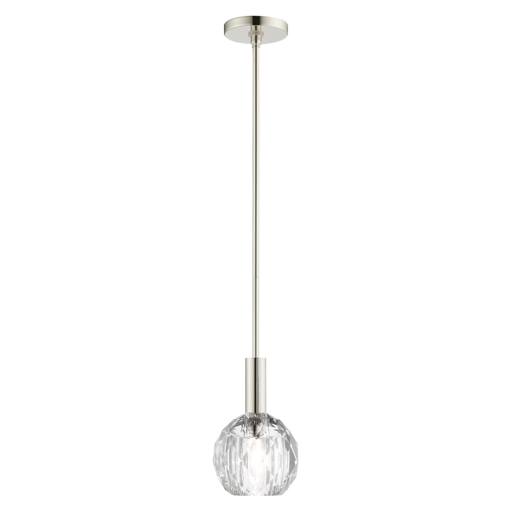Shown in Polished Nickel finish and Clear Crystals glass and Clear Crystals shade