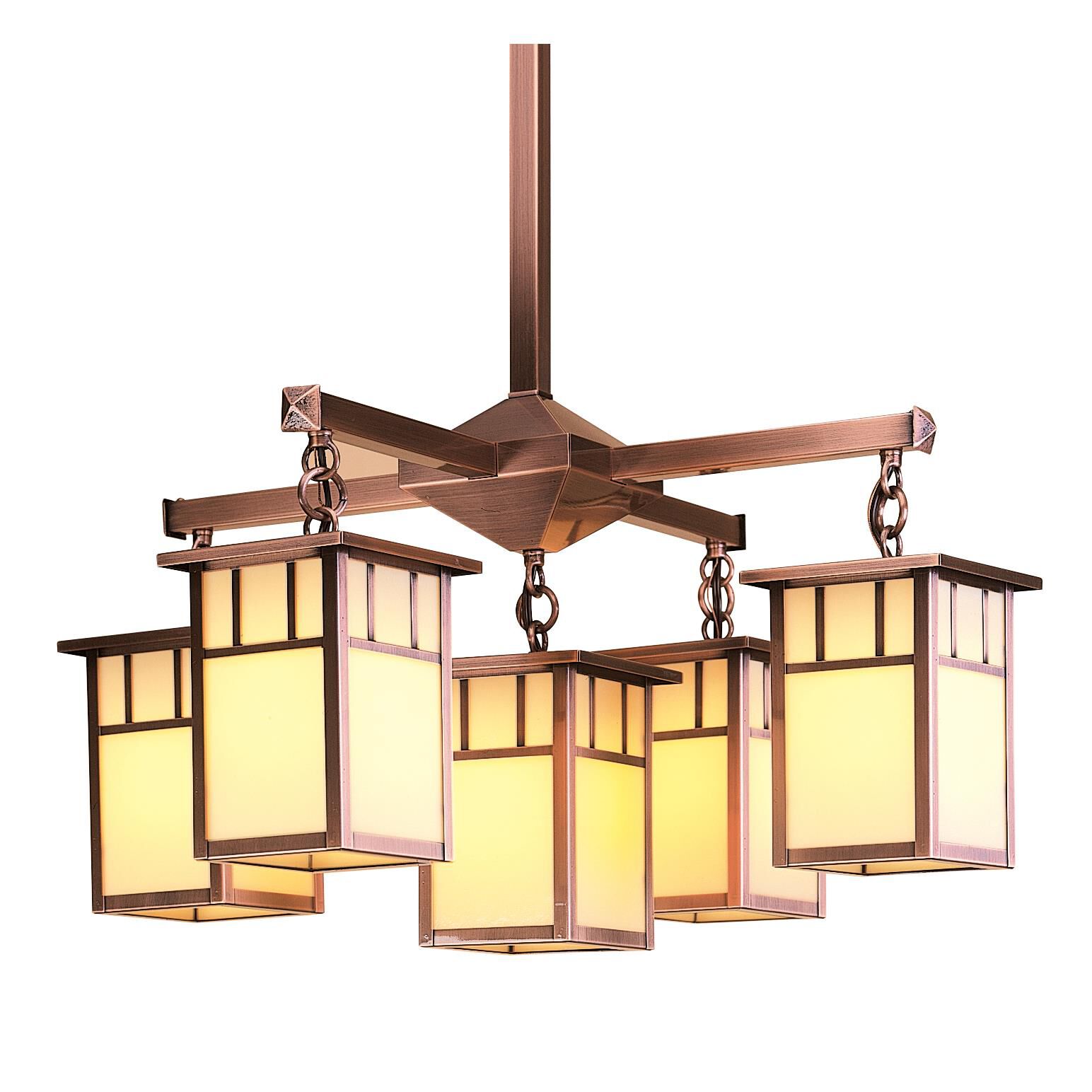 Shown in Antique Copper finish and Cream glass and Double T-Bar accent