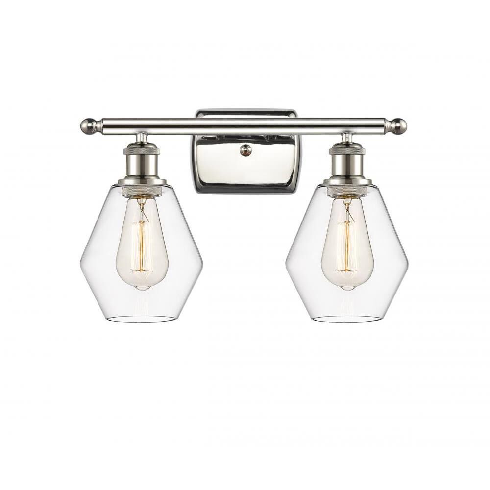 Shown in Polished Nickel finish and Clear glass