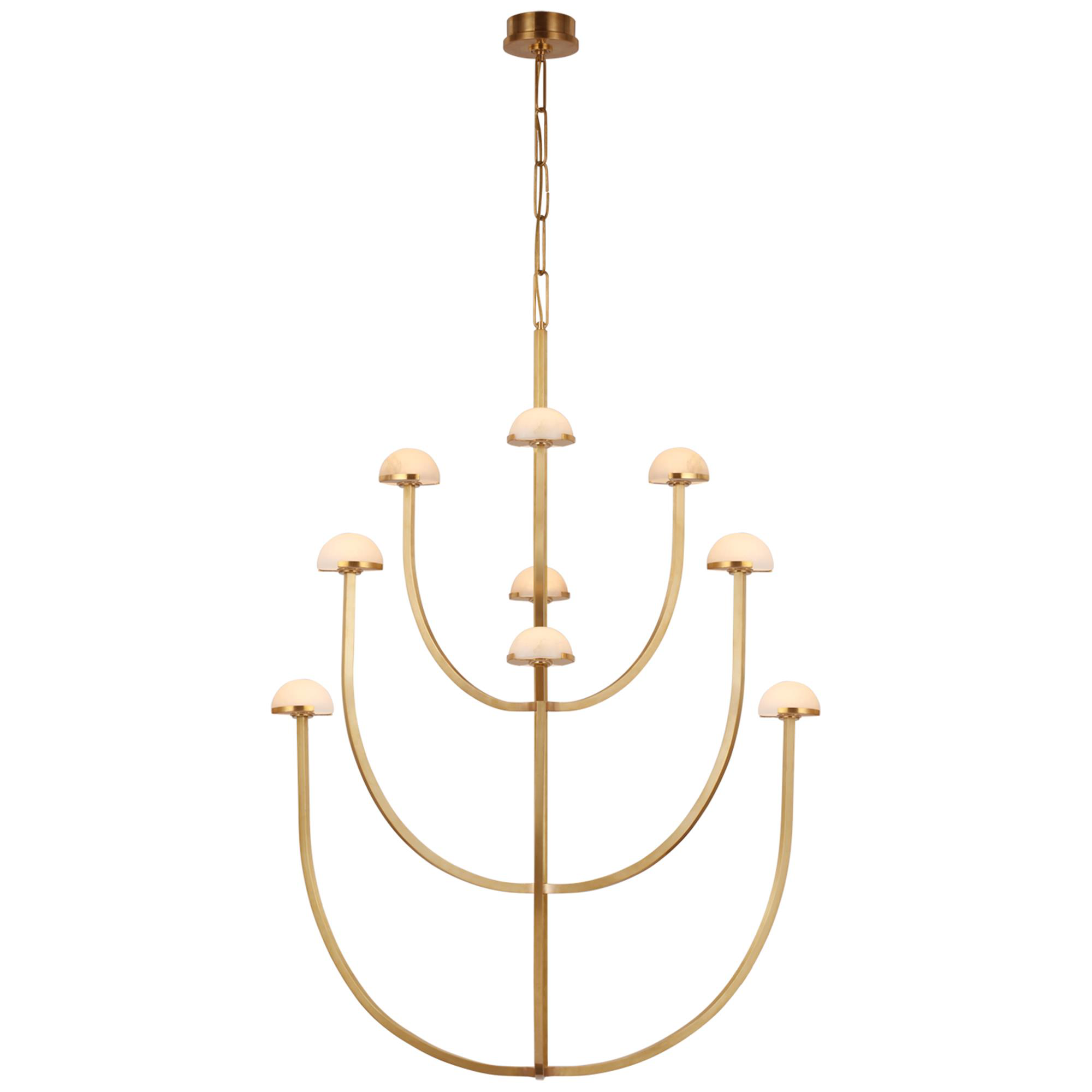 Shown in Antique-Burnished Brass finish and Alabaster shade
