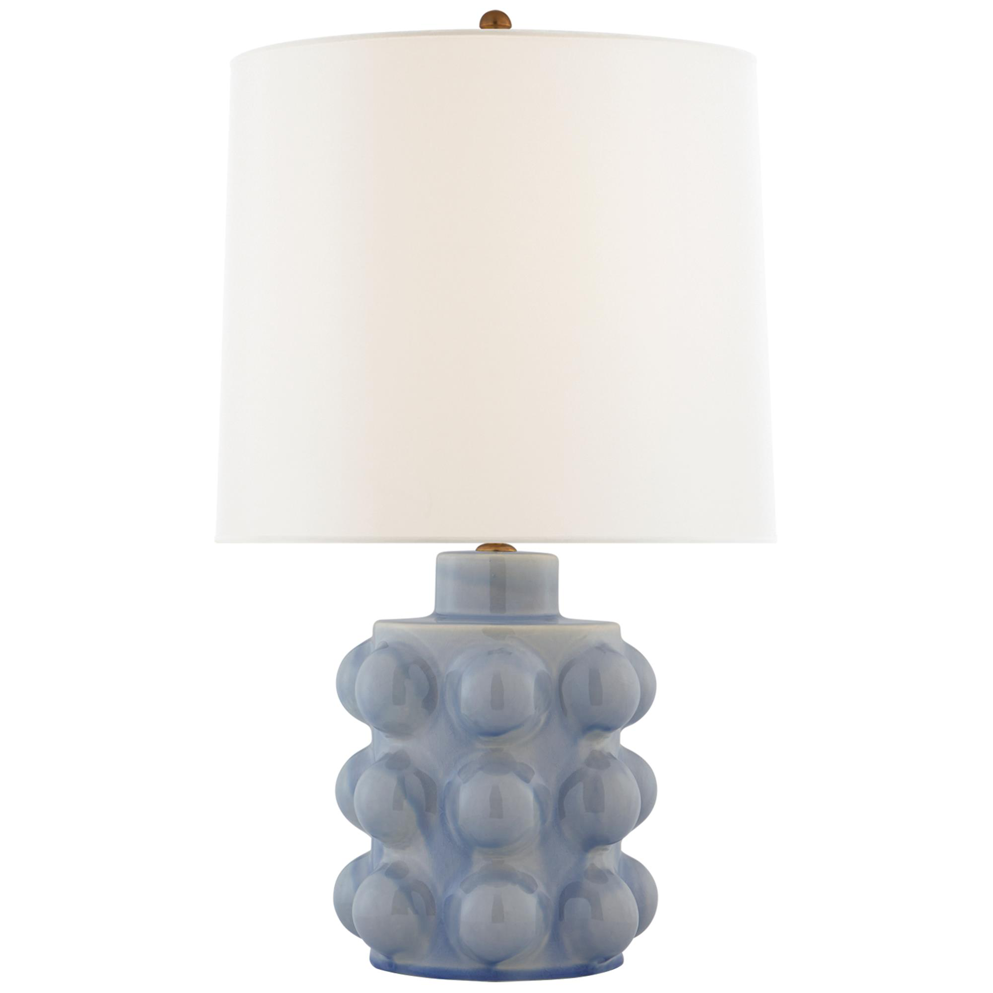 Shown in Polar Blue Crackle finish and Linen shade
