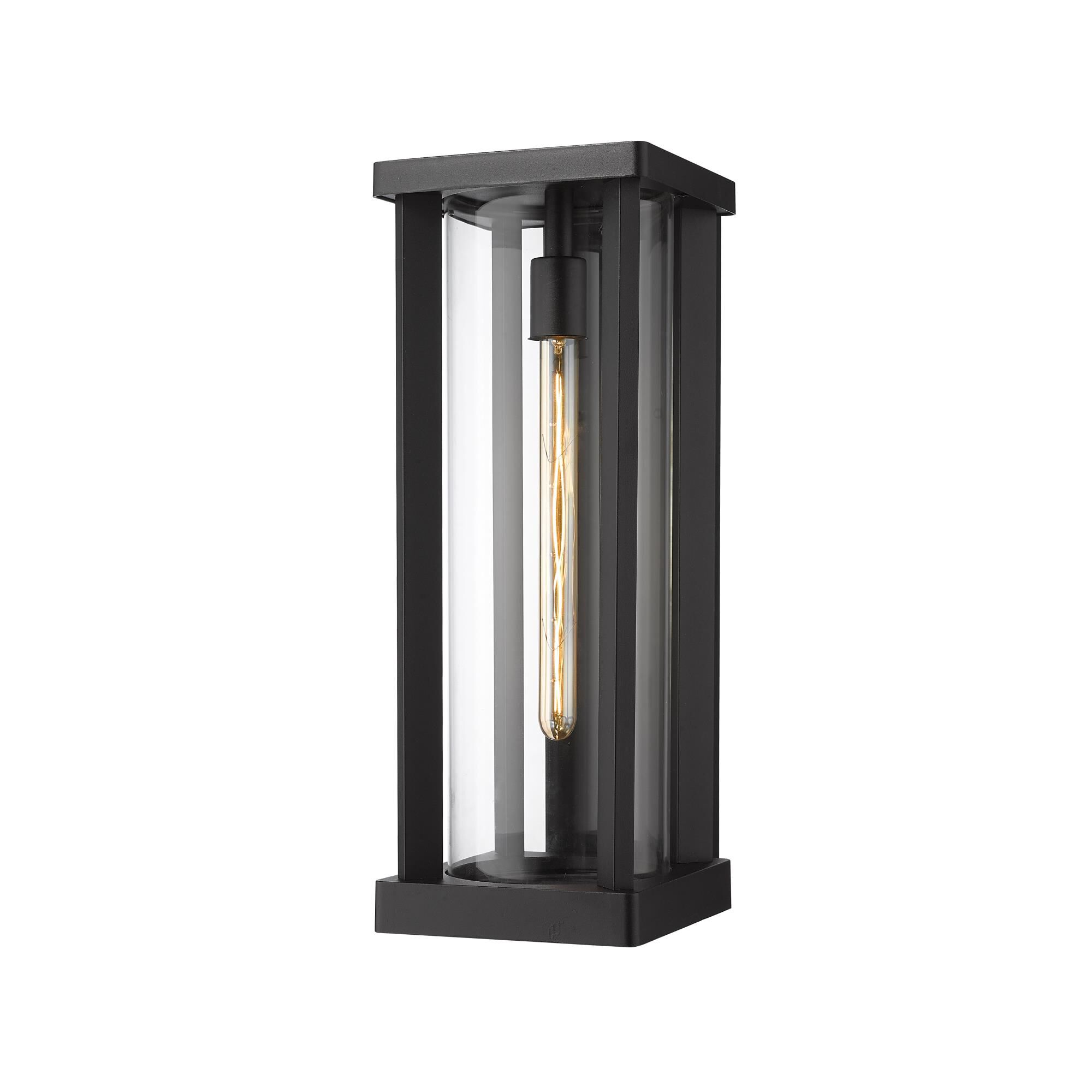 Shown in Black finish and Glass shade