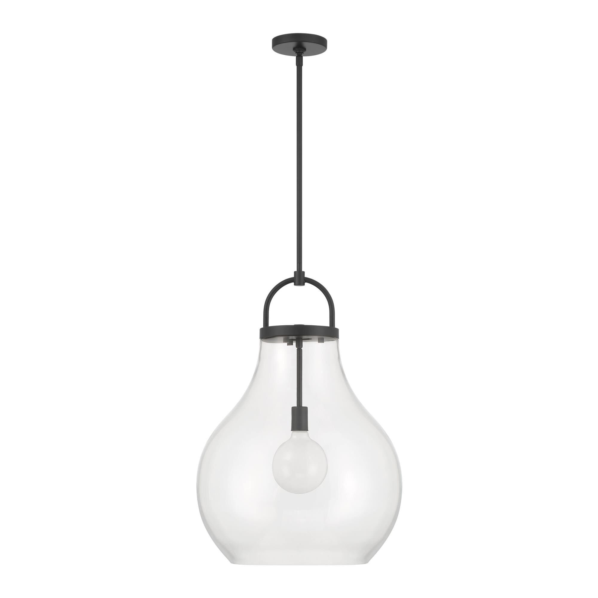 Shown in Matte Black finish and Clear glass