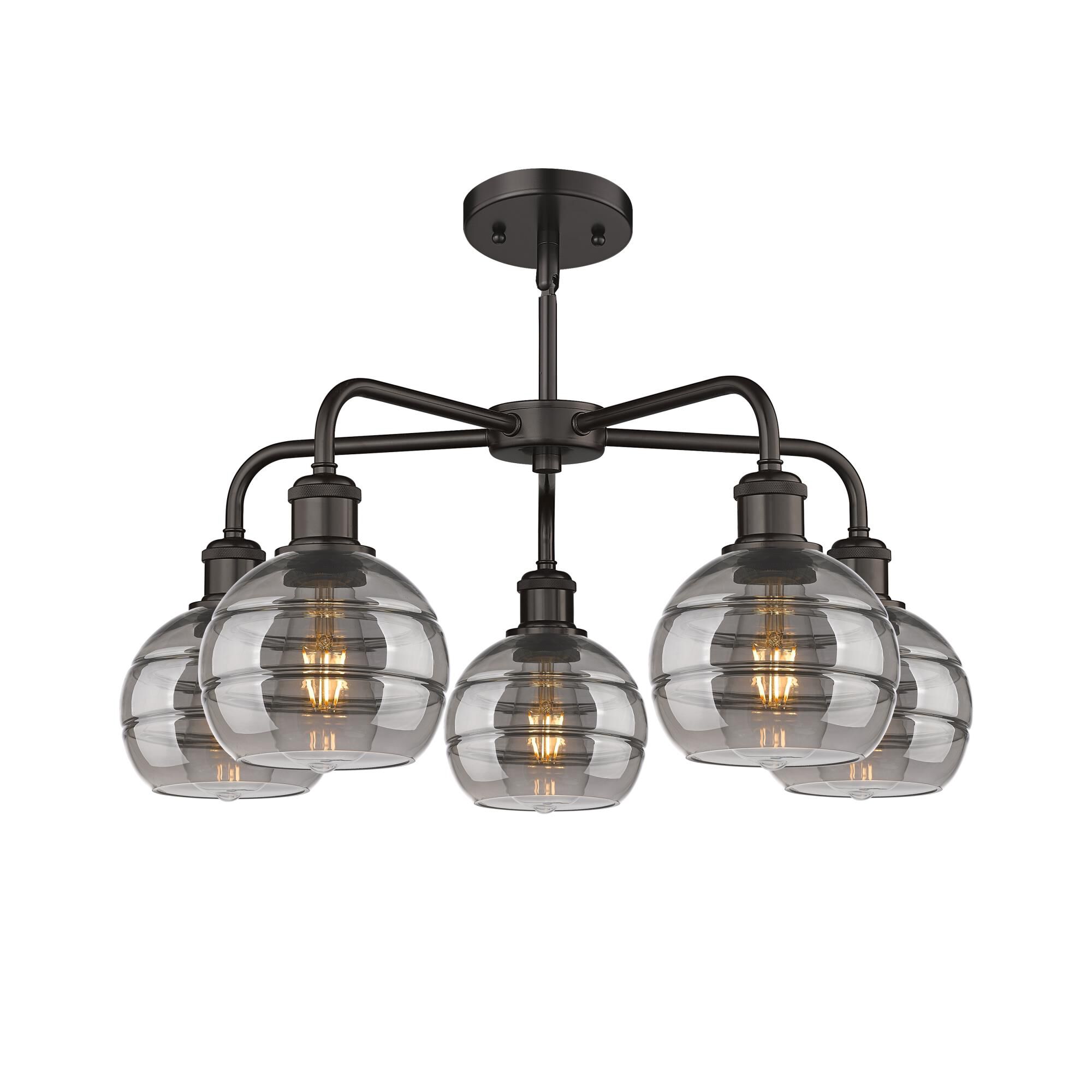 Shown in Oil Rubbed Bronze finish and Light Smoke glass