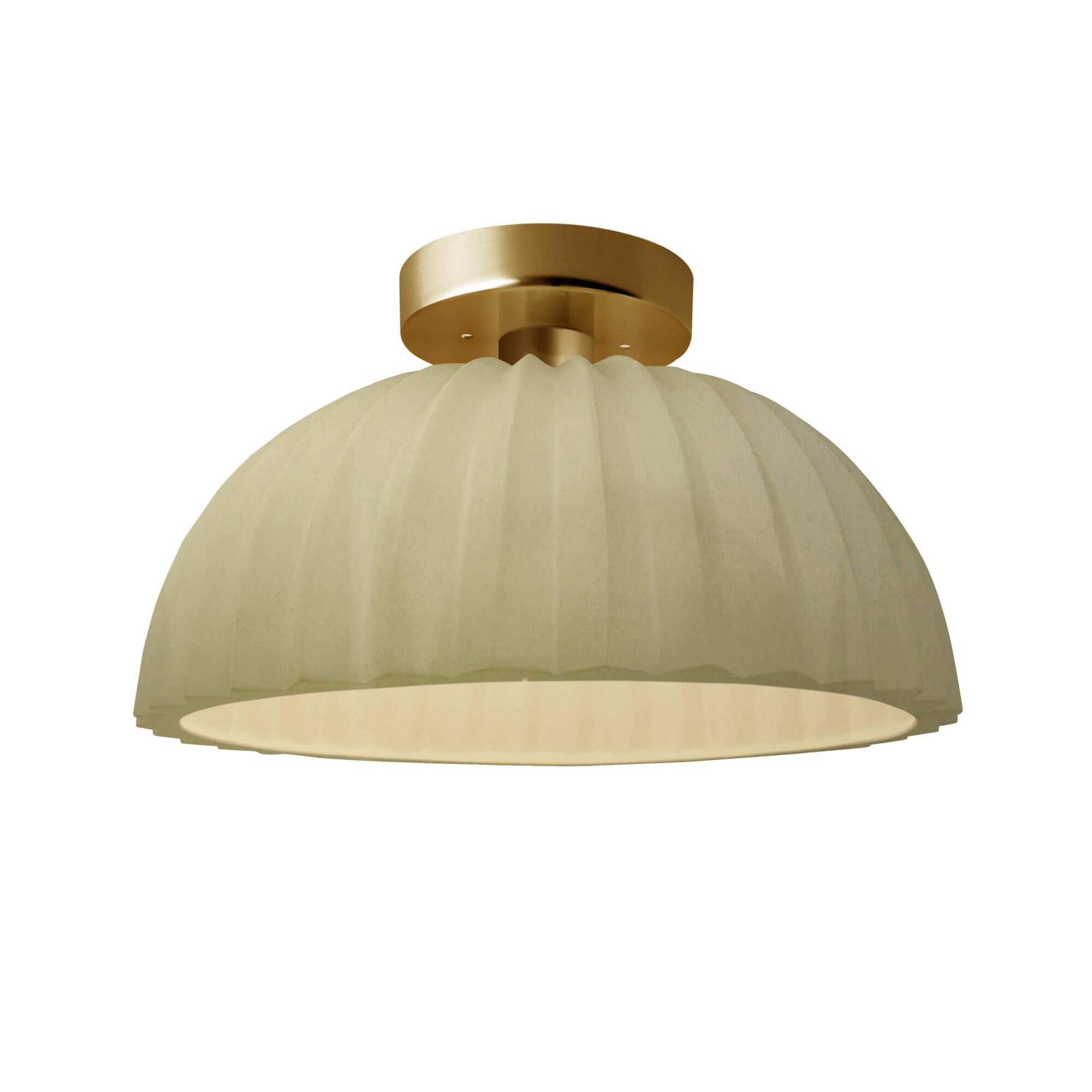 Shown in Brushed Brass finish and Vanilla shade