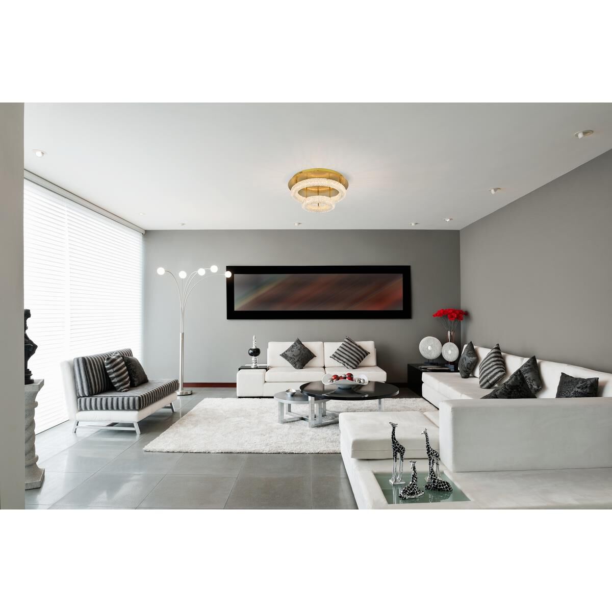 Bowen 22 Inch Semi Flush Mount by Elegant Lighting