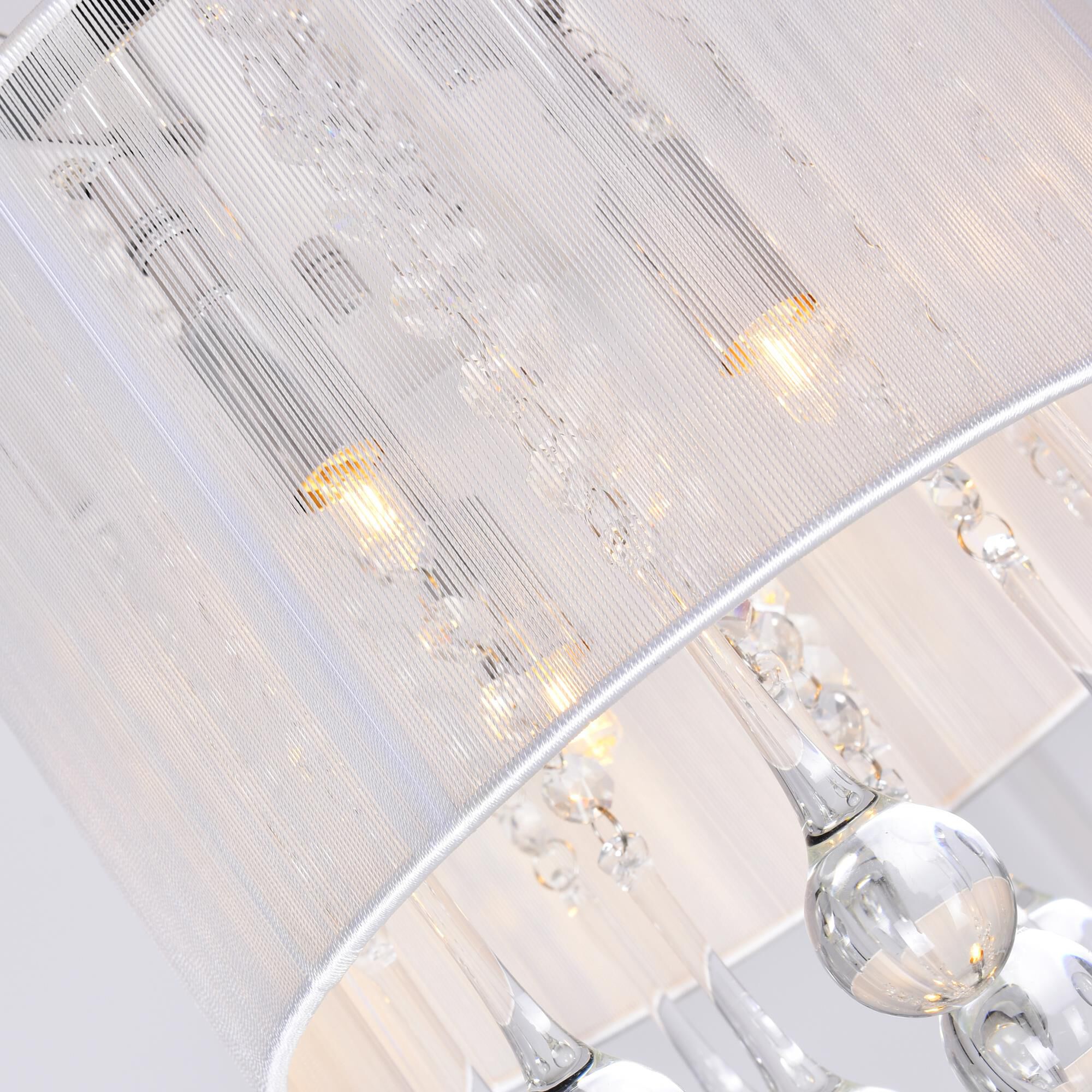 Shown in Chrome finish and K9 Clear crystal and White shade