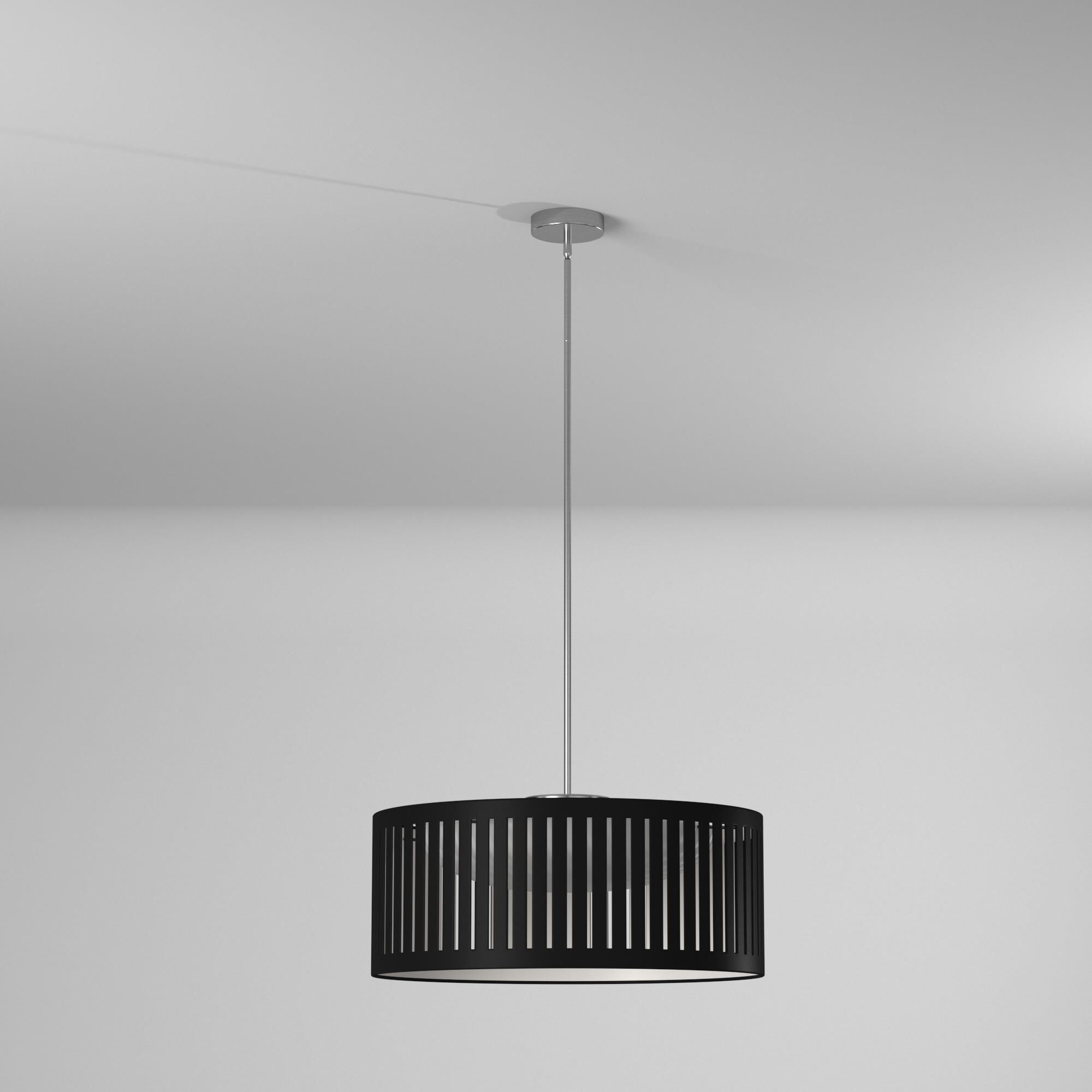 Shown in Polished Chrome finish and Jewel Tone Black Fabric shade