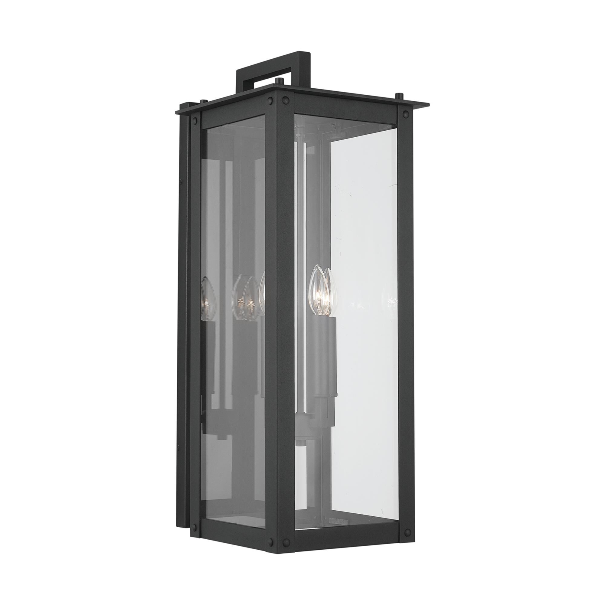 Shown in Black finish and Clear glass