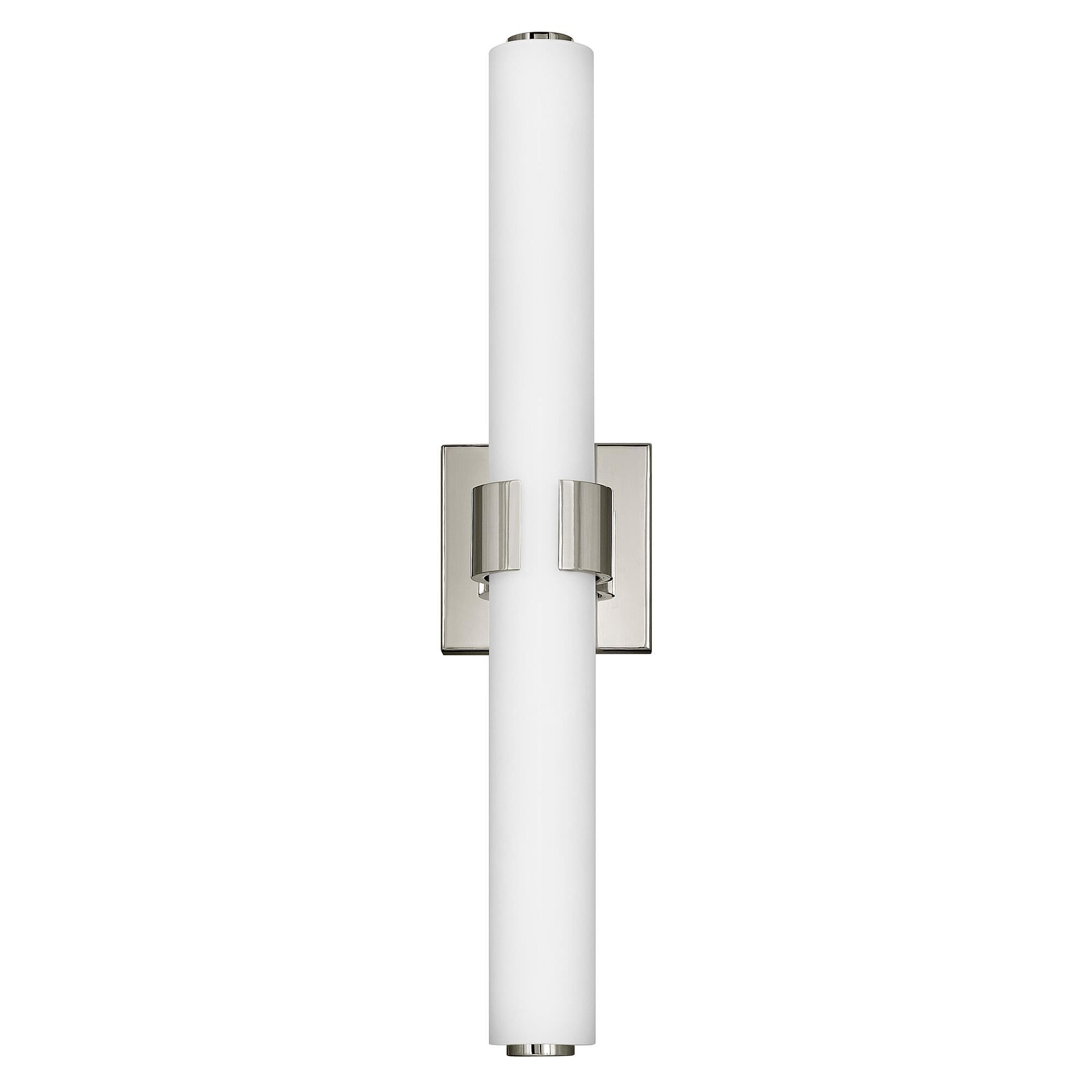 Shown in Polished Nickel finish and Etched White glass